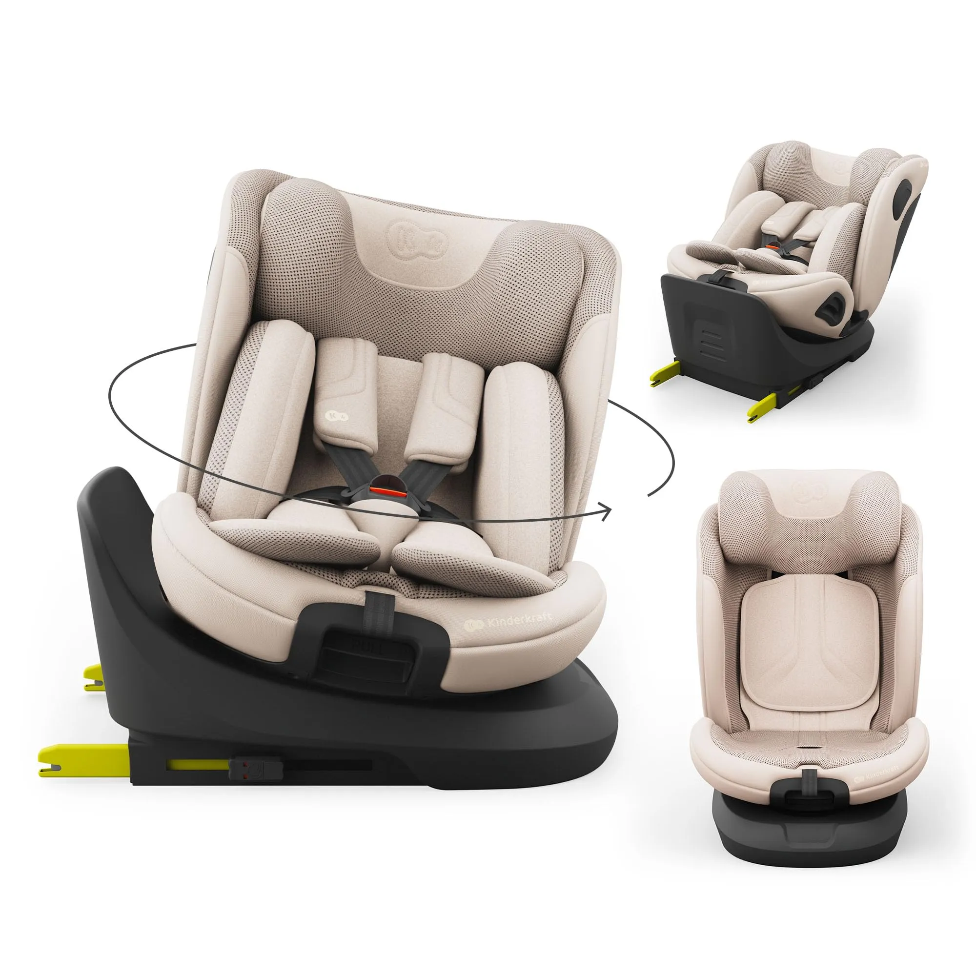 Kinderkraft I-Grow 2 Pro Seggiolino Auto 40-150 cm ISOFIX 360° Beige - immagine 1