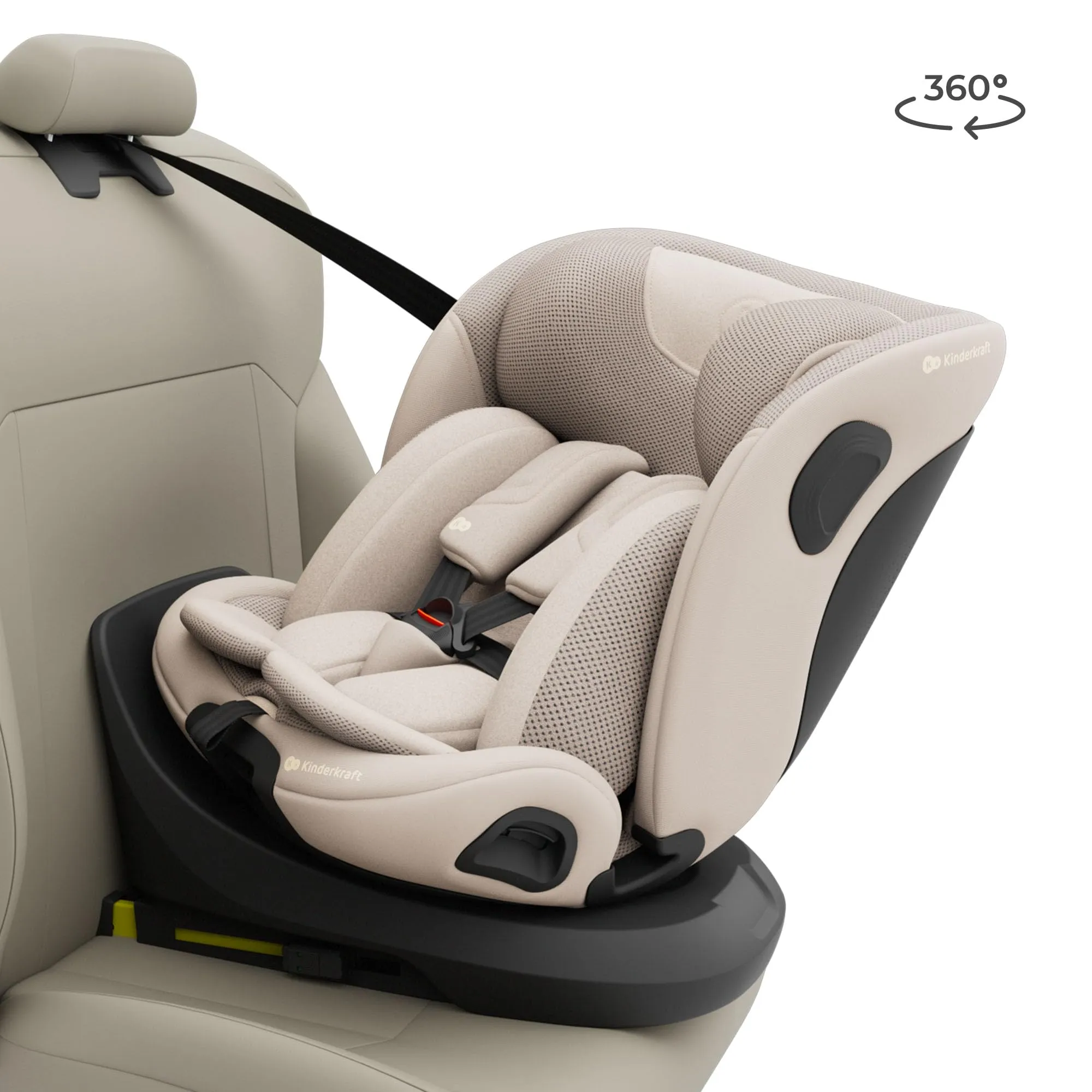 Kinderkraft I-Grow 2 Pro Seggiolino Auto 40-150 cm ISOFIX 360° Beige - immagine 3