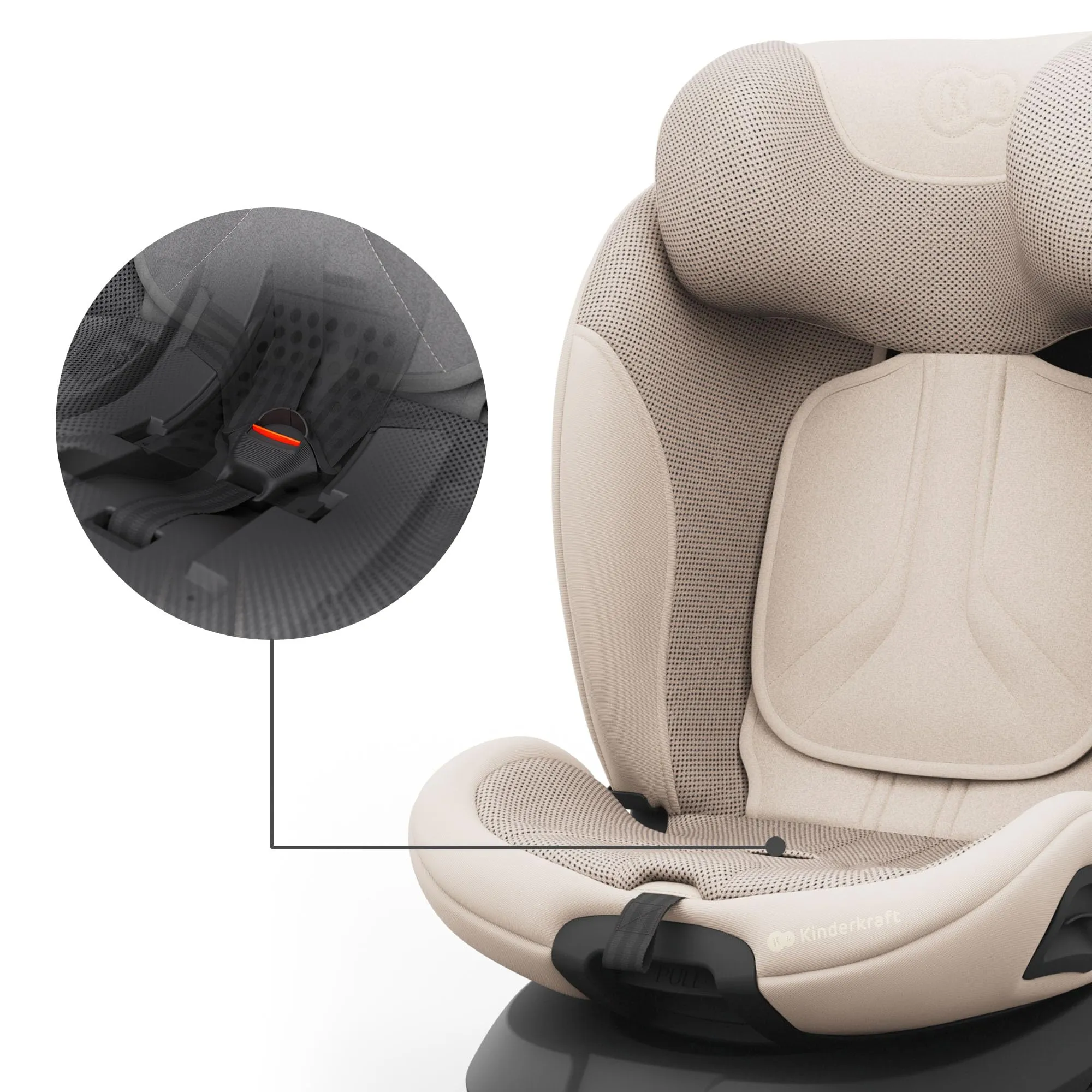 Kinderkraft I-Grow 2 Pro Seggiolino Auto 40-150 cm ISOFIX 360° Beige - immagine 5
