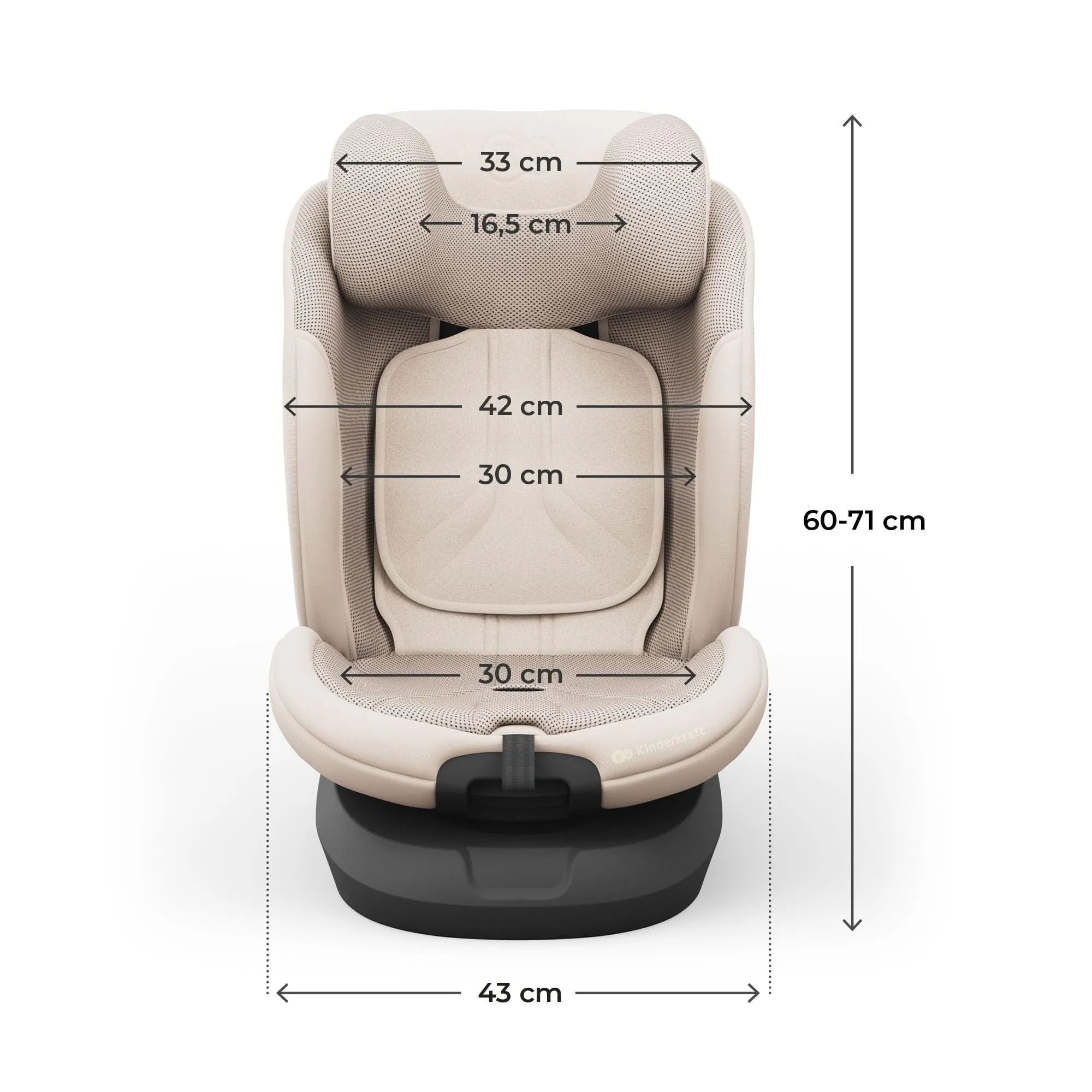 Kinderkraft I-Grow 2 Pro Seggiolino Auto 40-150 cm ISOFIX 360° Beige - immagine 12