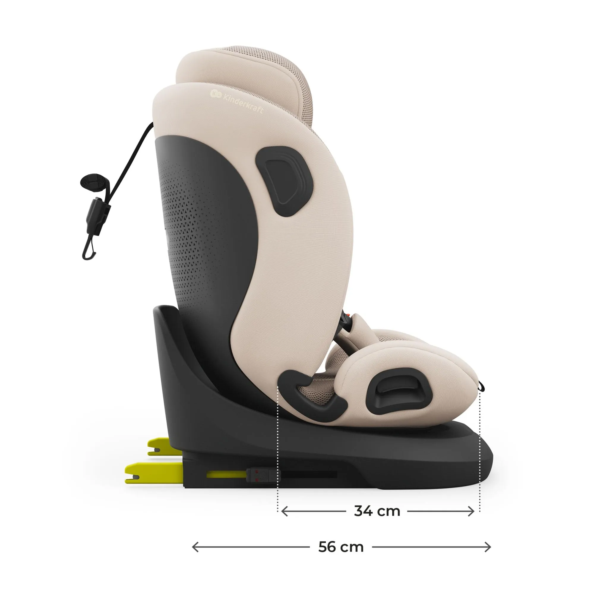 Kinderkraft I-Grow 2 Pro Seggiolino Auto 40-150 cm ISOFIX 360° Beige - immagine 13
