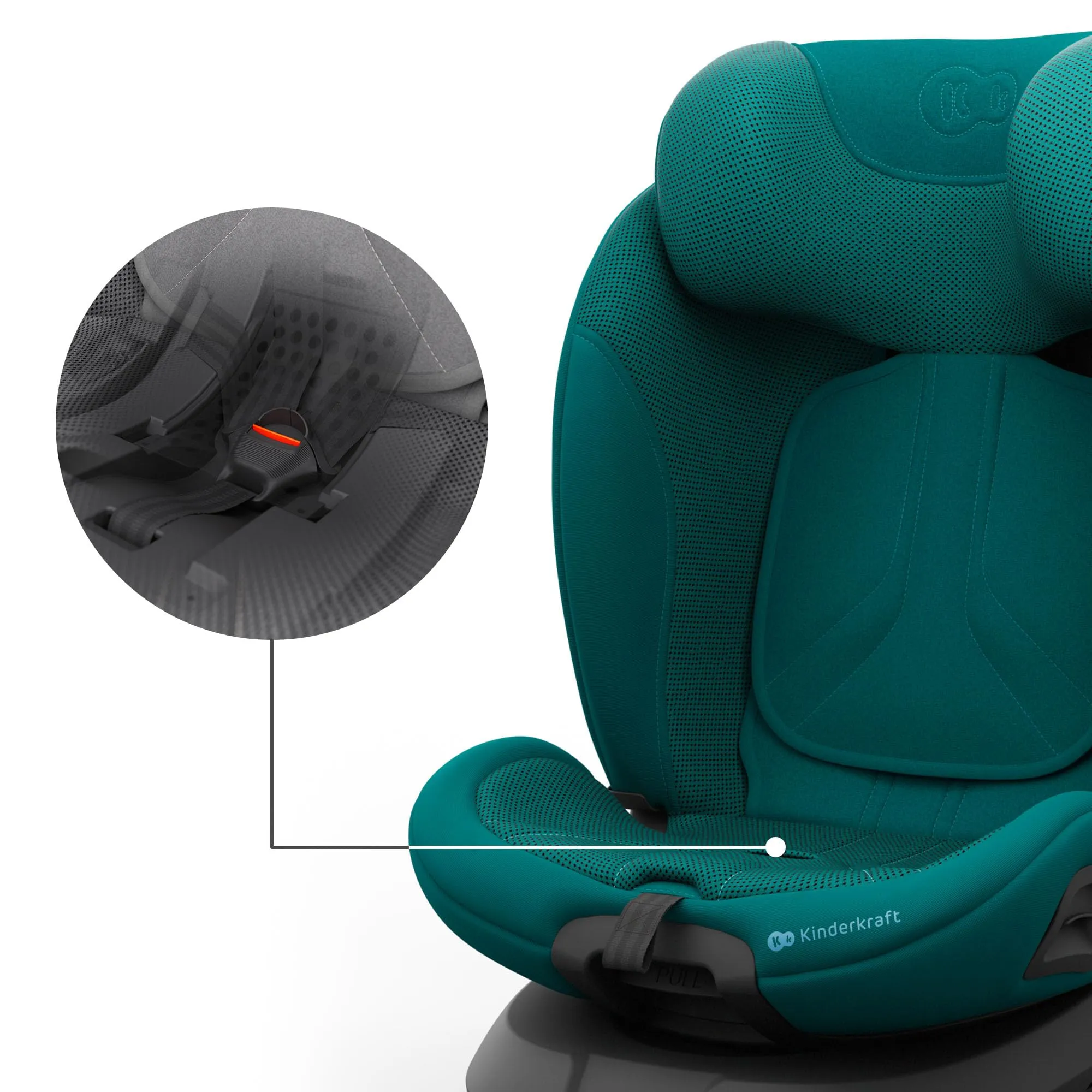 Kinderkraft I-Grow 2 Pro Seggiolino Auto 40-150 cm ISOFIX 360° Verde - immagine 5