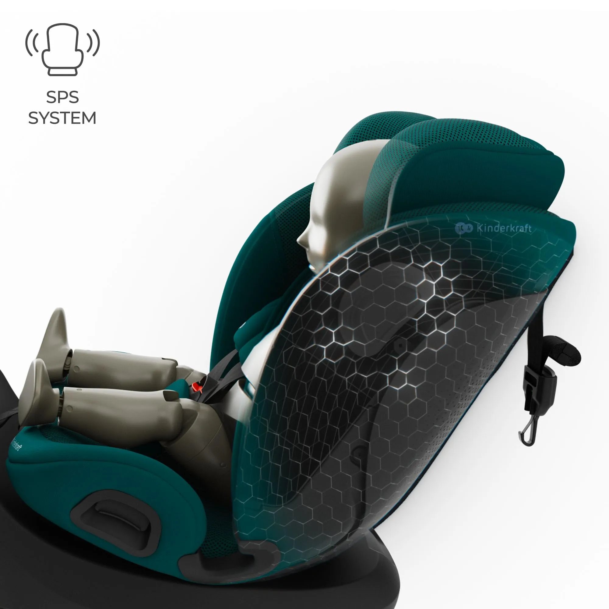 Kinderkraft I-Grow 2 Pro Seggiolino Auto 40-150 cm ISOFIX 360° Verde - immagine 8