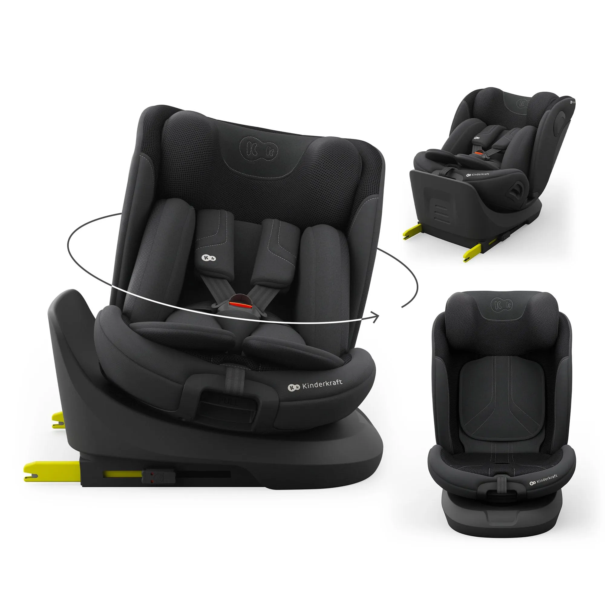 Kinderkraft I-Grow 2 Pro Seggiolino Auto 40-150 cm ISOFIX 360° Nero - immagine 1