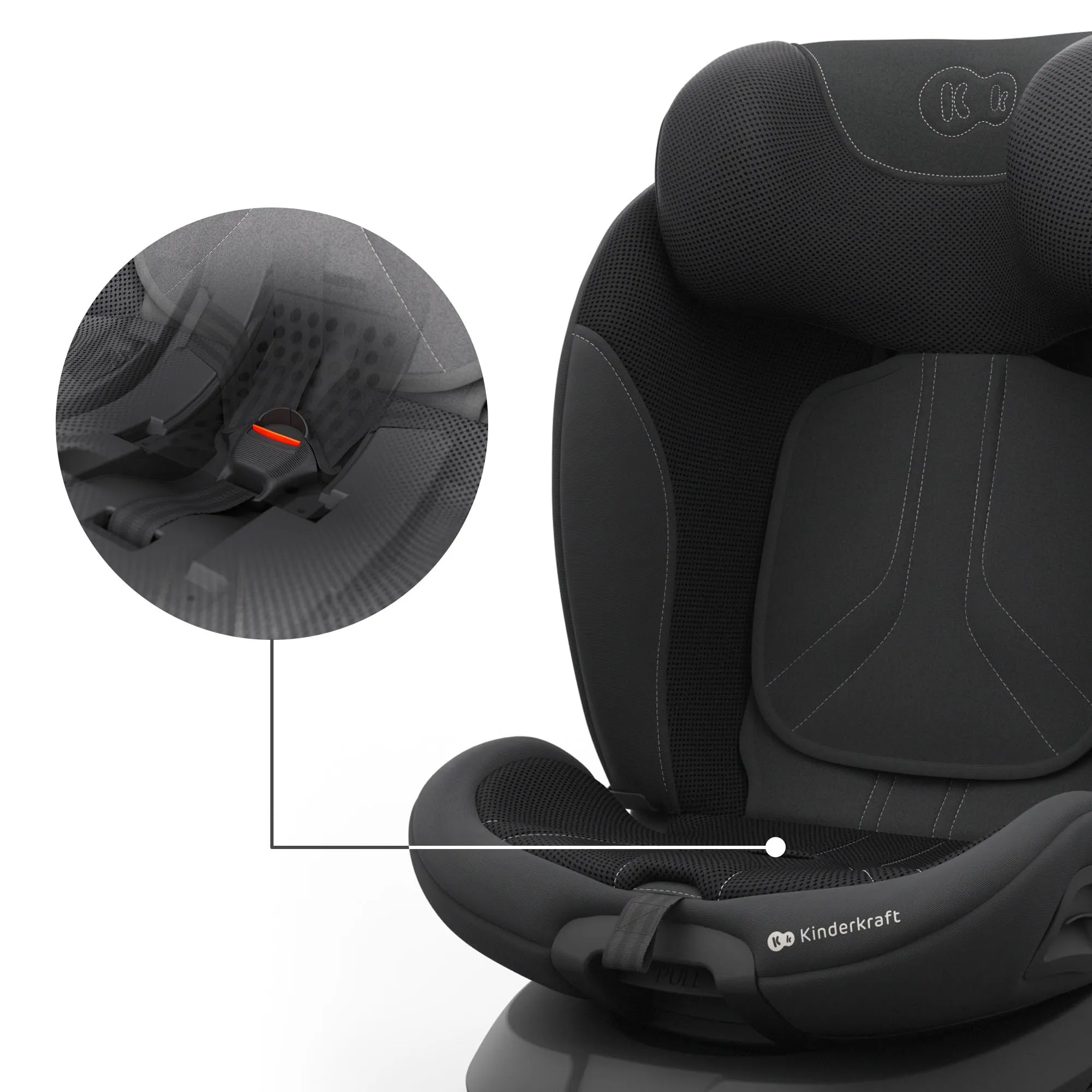 Kinderkraft I-Grow 2 Pro Seggiolino Auto 40-150 cm ISOFIX 360° Nero - immagine 5