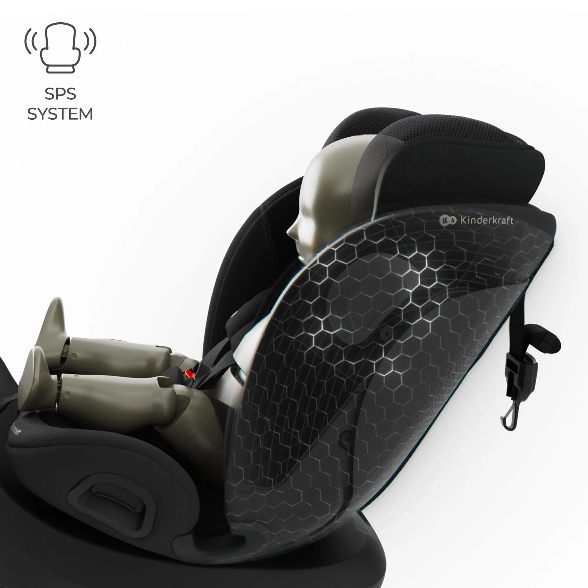 Kinderkraft I-Grow 2 Pro Seggiolino Auto 40-150 cm ISOFIX 360° Nero - immagine 8