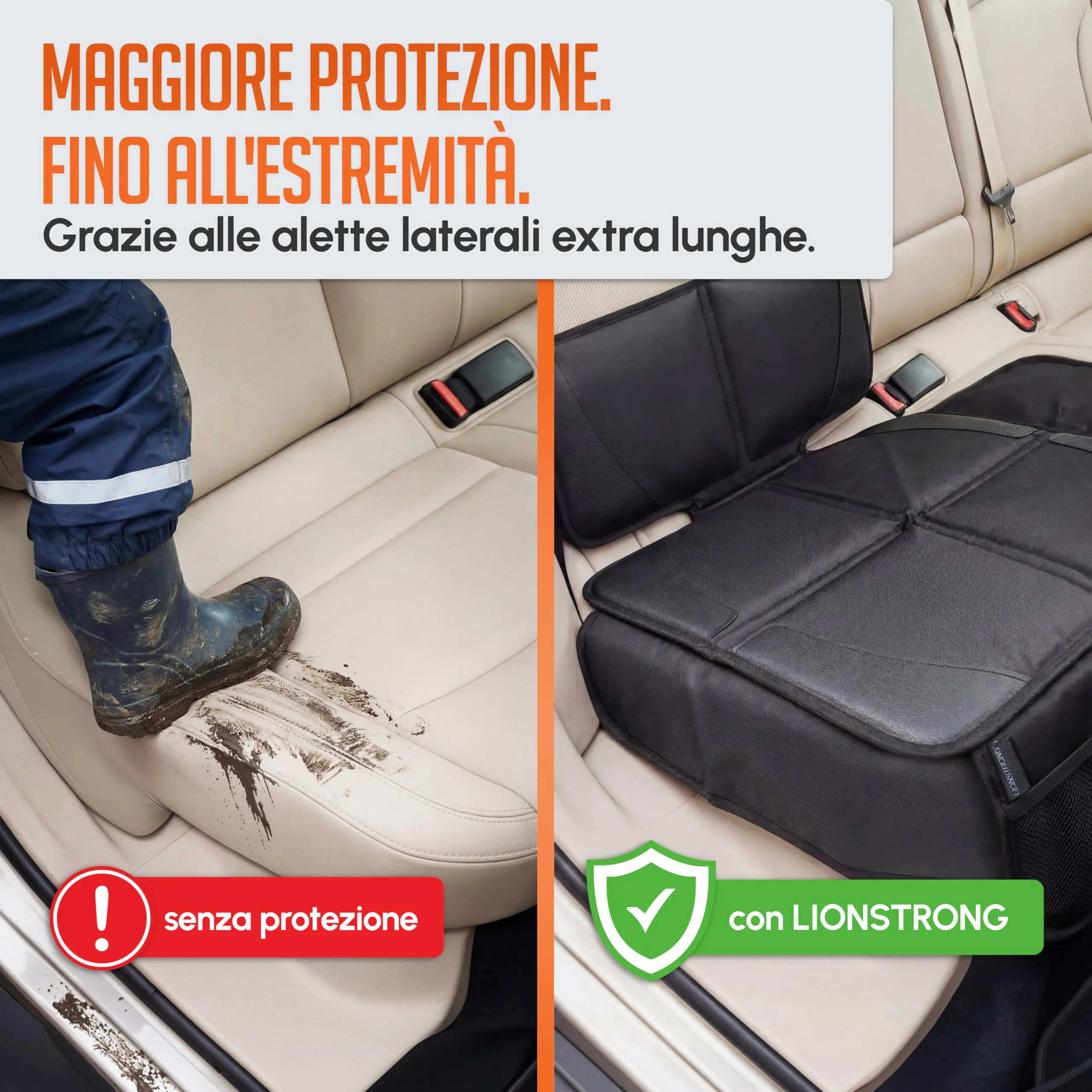 LIONSTRONG Protettori per Sedile ISOFIX Extra Grande - immagine 3