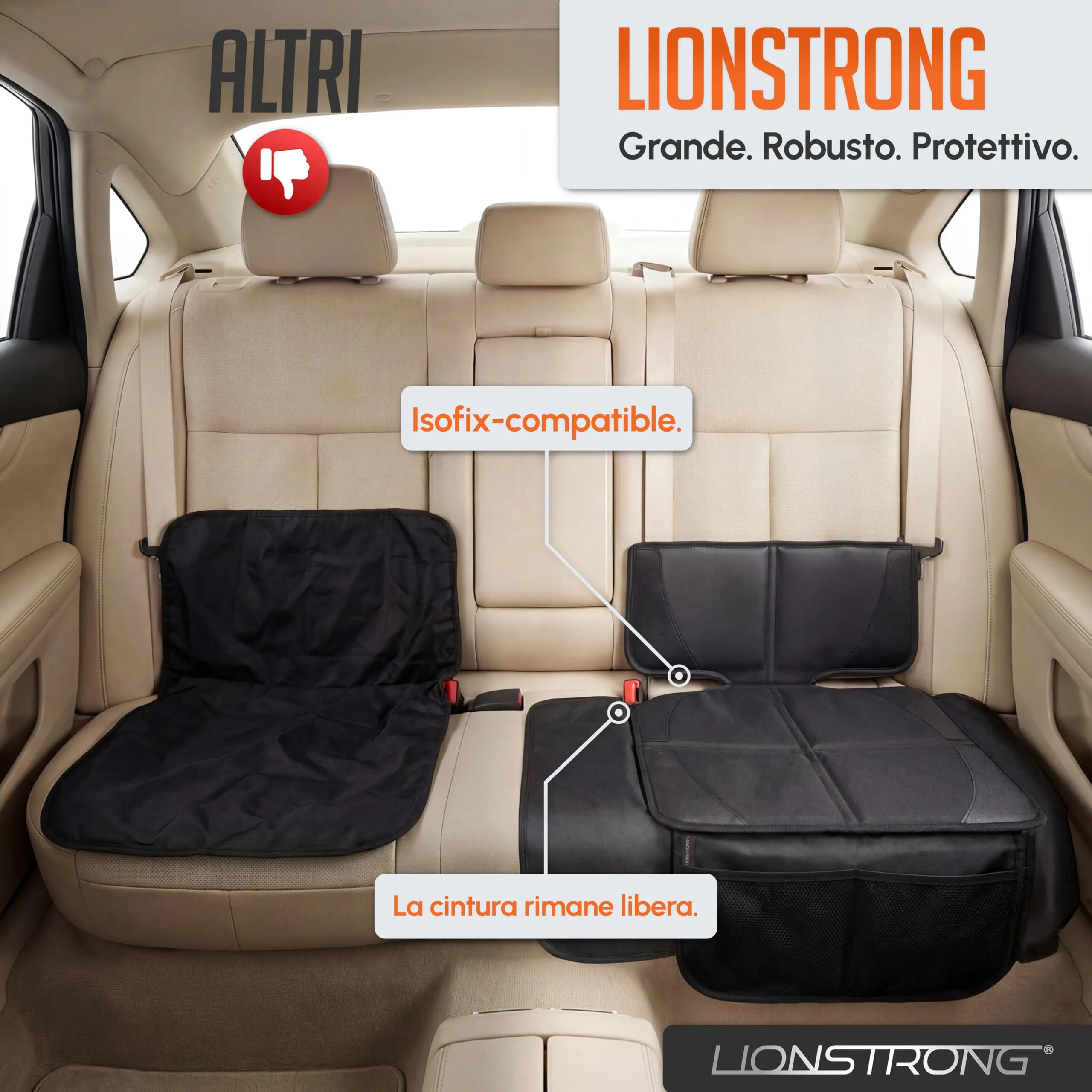 LIONSTRONG Protettori per Sedile ISOFIX Extra Grande - immagine 5