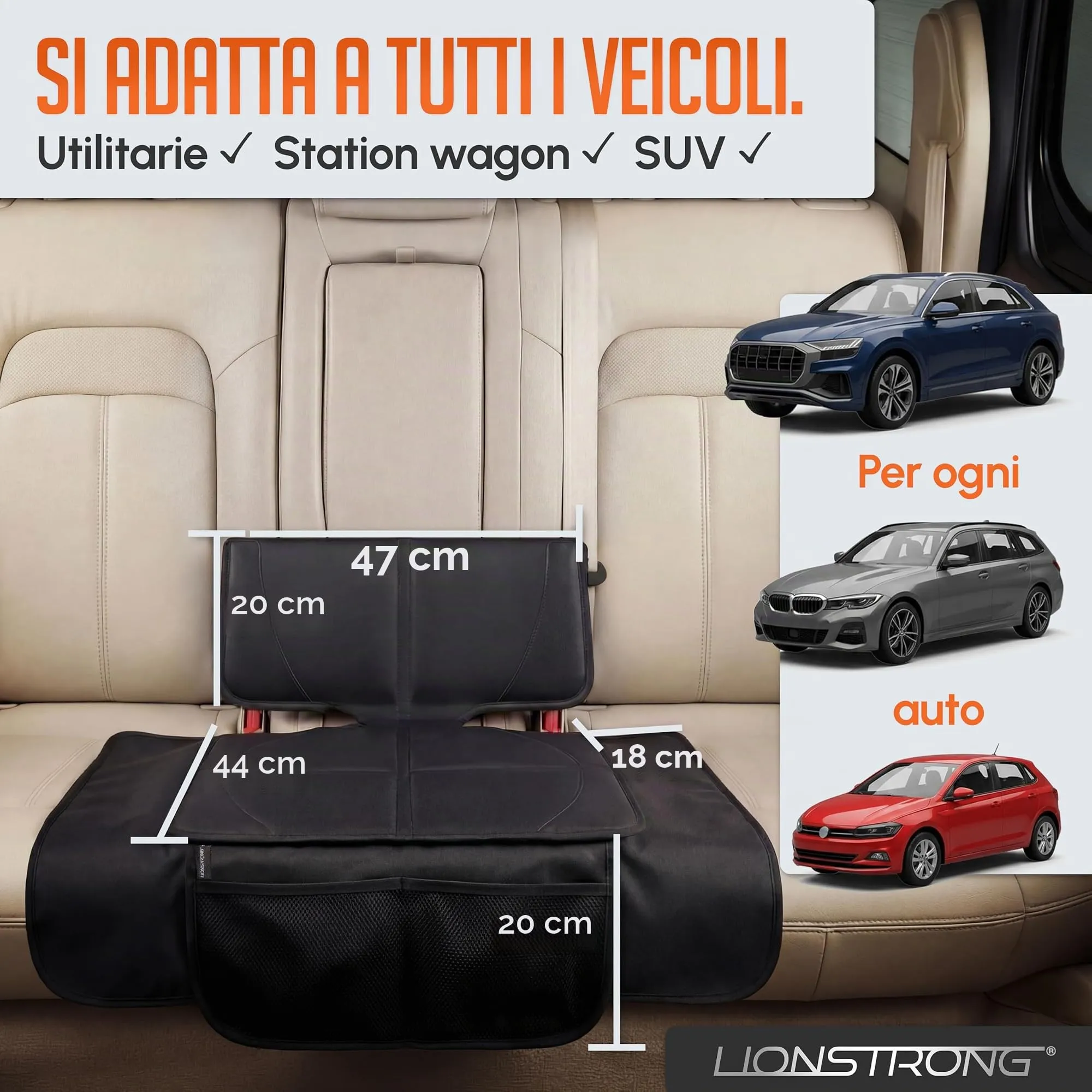 LIONSTRONG Protettori per Sedile ISOFIX Extra Grande - immagine 8