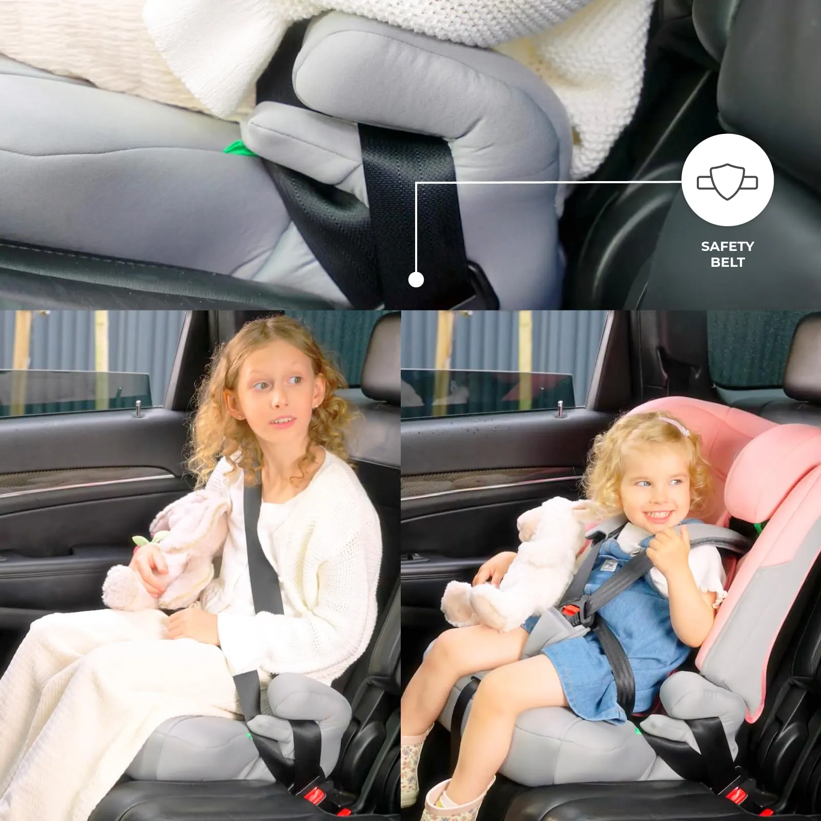 Kinderkraft I-Comfy Seggiolino Auto 76-150 cm Easy Grow, Grigio Scuro - immagine 7