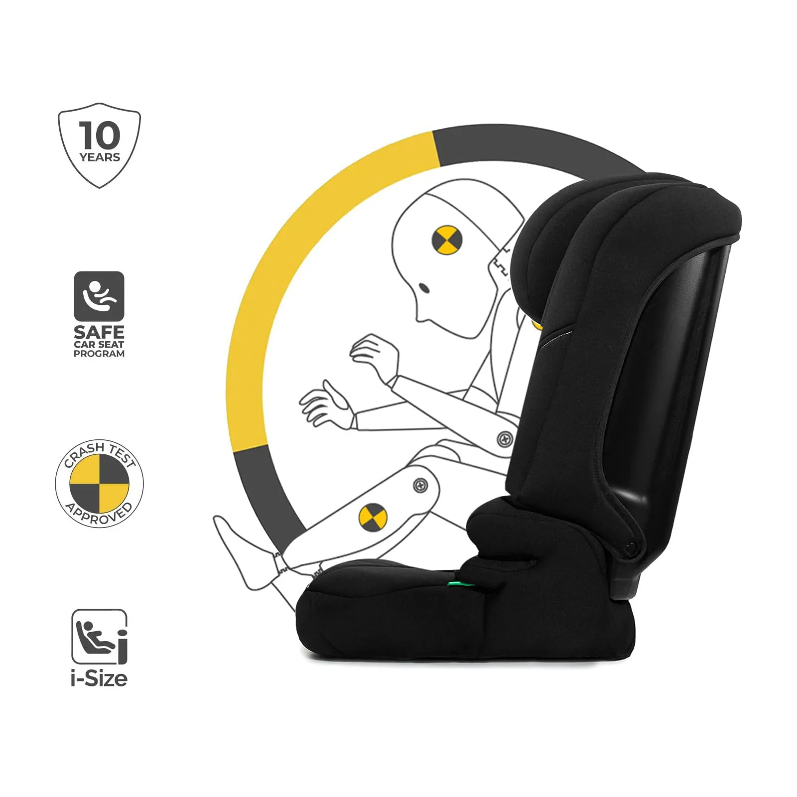 Kinderkraft I-Comfy Seggiolino Auto 76-150 cm Easy Grow, Nero - immagine 9