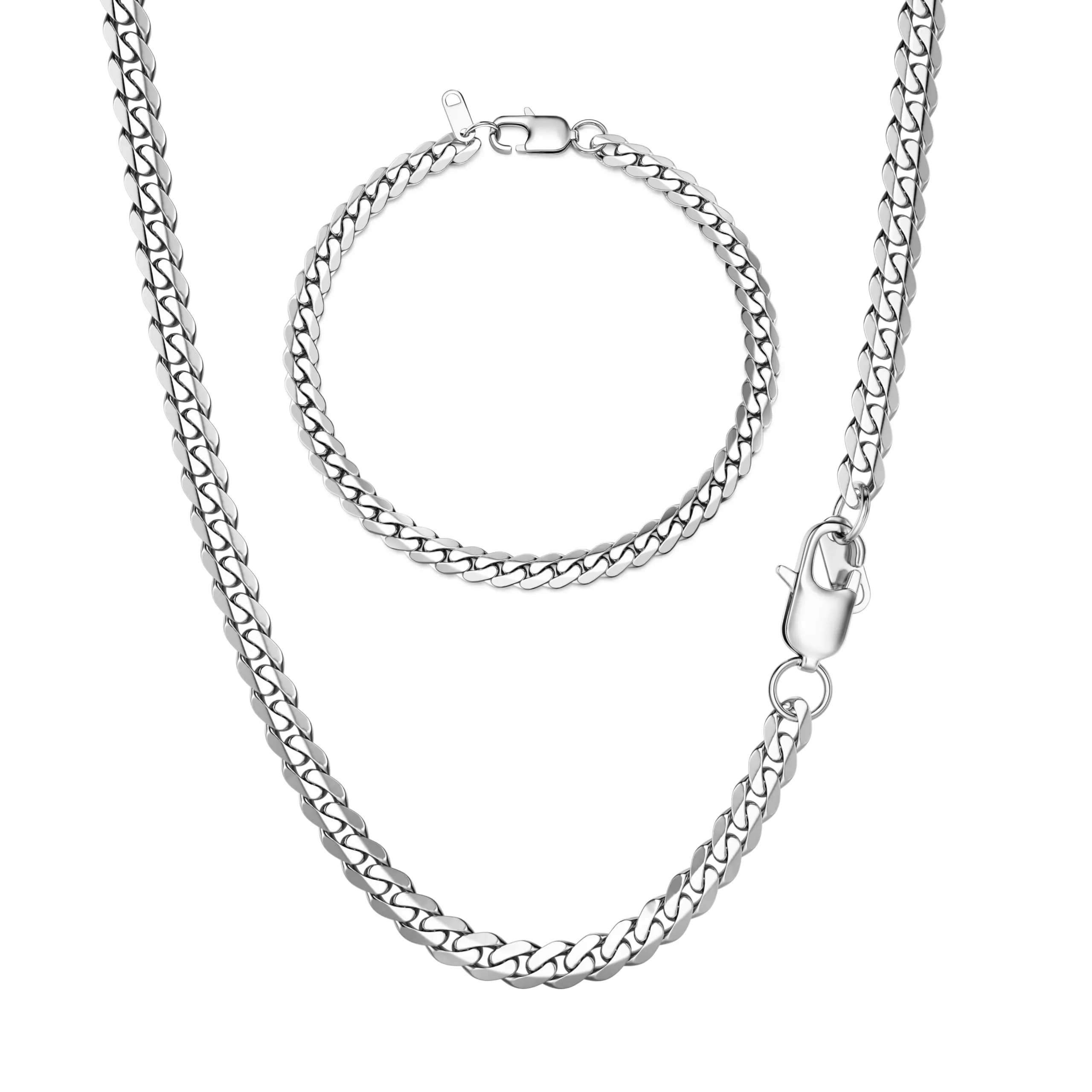 LOLIAS Collana e Bracciale a Catena da Uomo in Acciaio Inossidabile - immagine 1