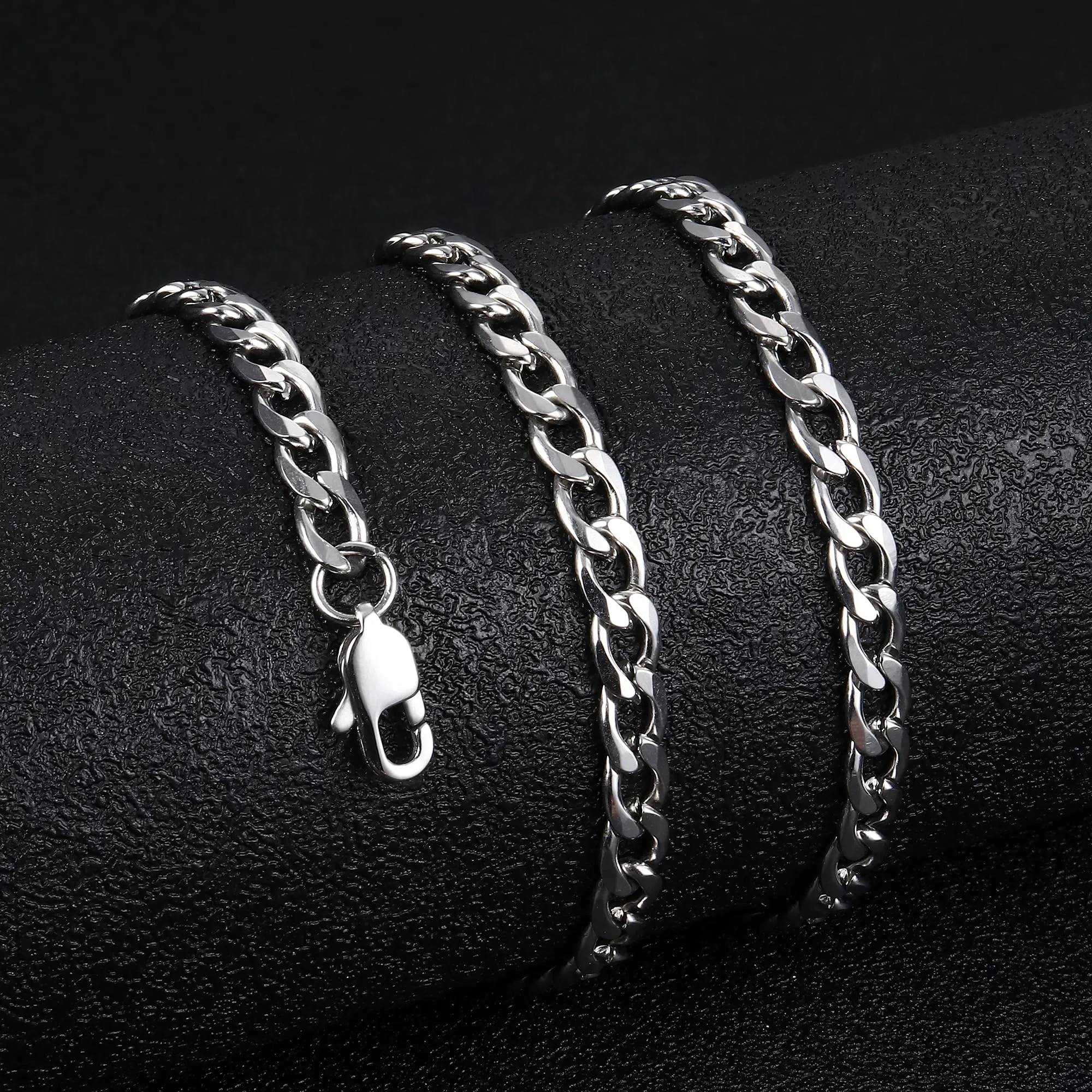 LOLIAS Collana e Bracciale a Catena da Uomo in Acciaio Inossidabile - immagine 8