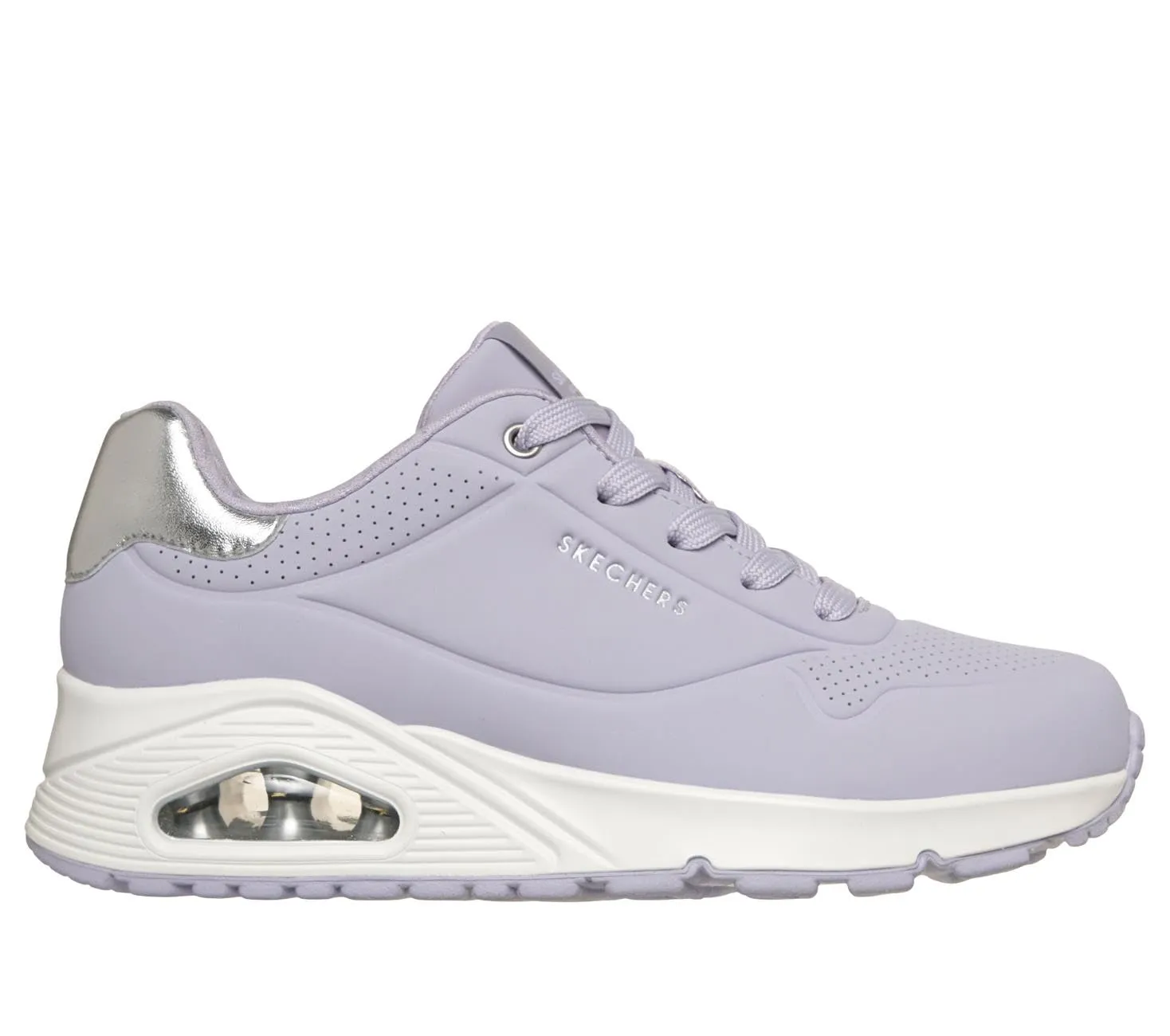 Skechers Uno Golden Air Scarpe da Ginnastica da Donna, Lilac Durabuck/Mesh Trim, 38 EU - immagine 4