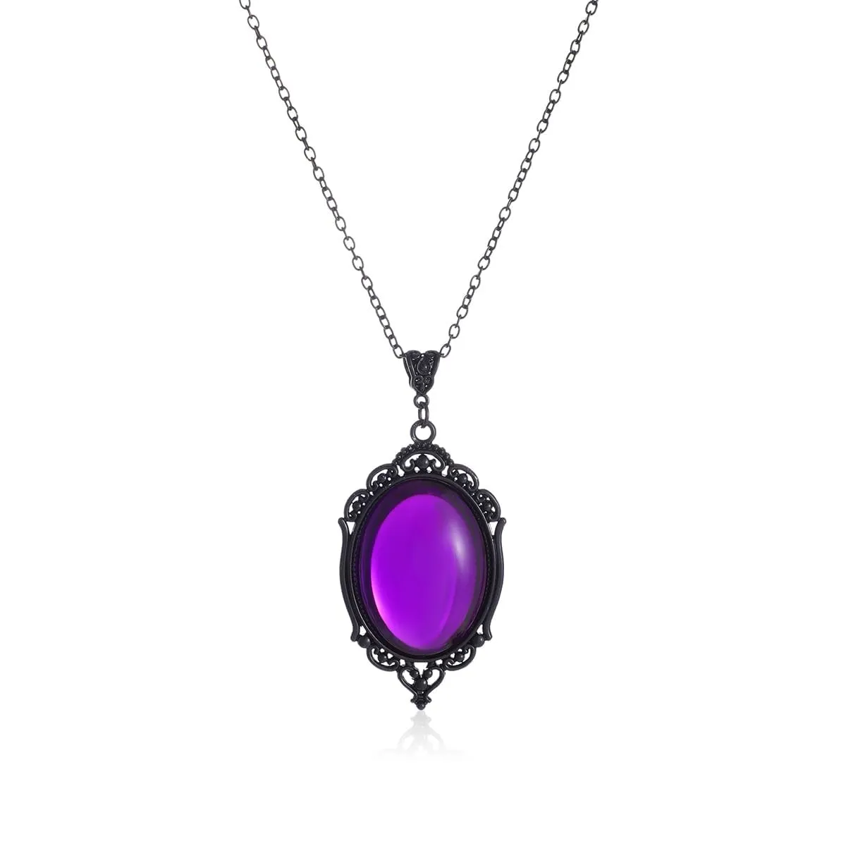 GTYARYUA Collana con Ciondolo Gotico di Cristallo, Stile Strega e Vampiro, Viola - immagine 1