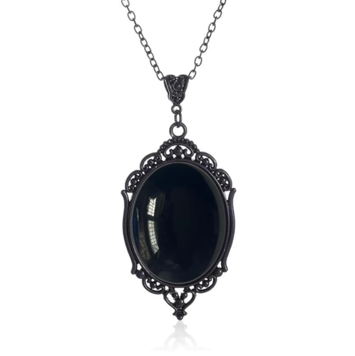 GTYARYUA Collana con Ciondolo Gotico di Cristallo per Donna, Nero - immagine 1