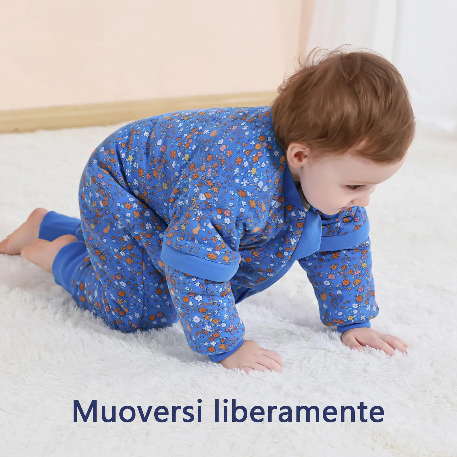Mosebears Sacco nanna con gambe 2.5 Tog per bambini, foderato invernale con maniche staccabili, Unisex - immagine 3
