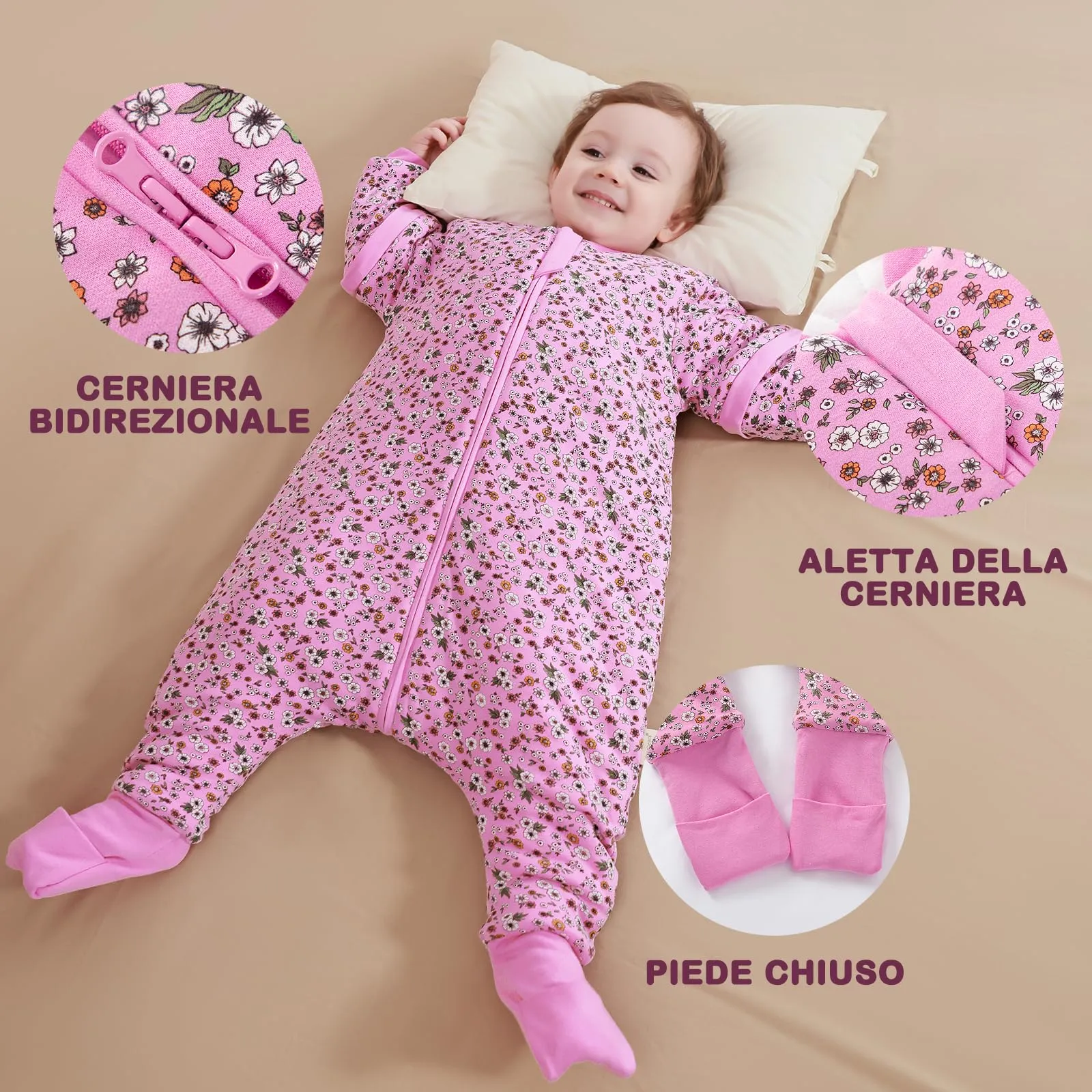 Mosebears Sacco Nanna con Gambe 2.5 Tog per Bambini, Foderato Invernale con Maniche Staccabili, Unisex - immagine 4