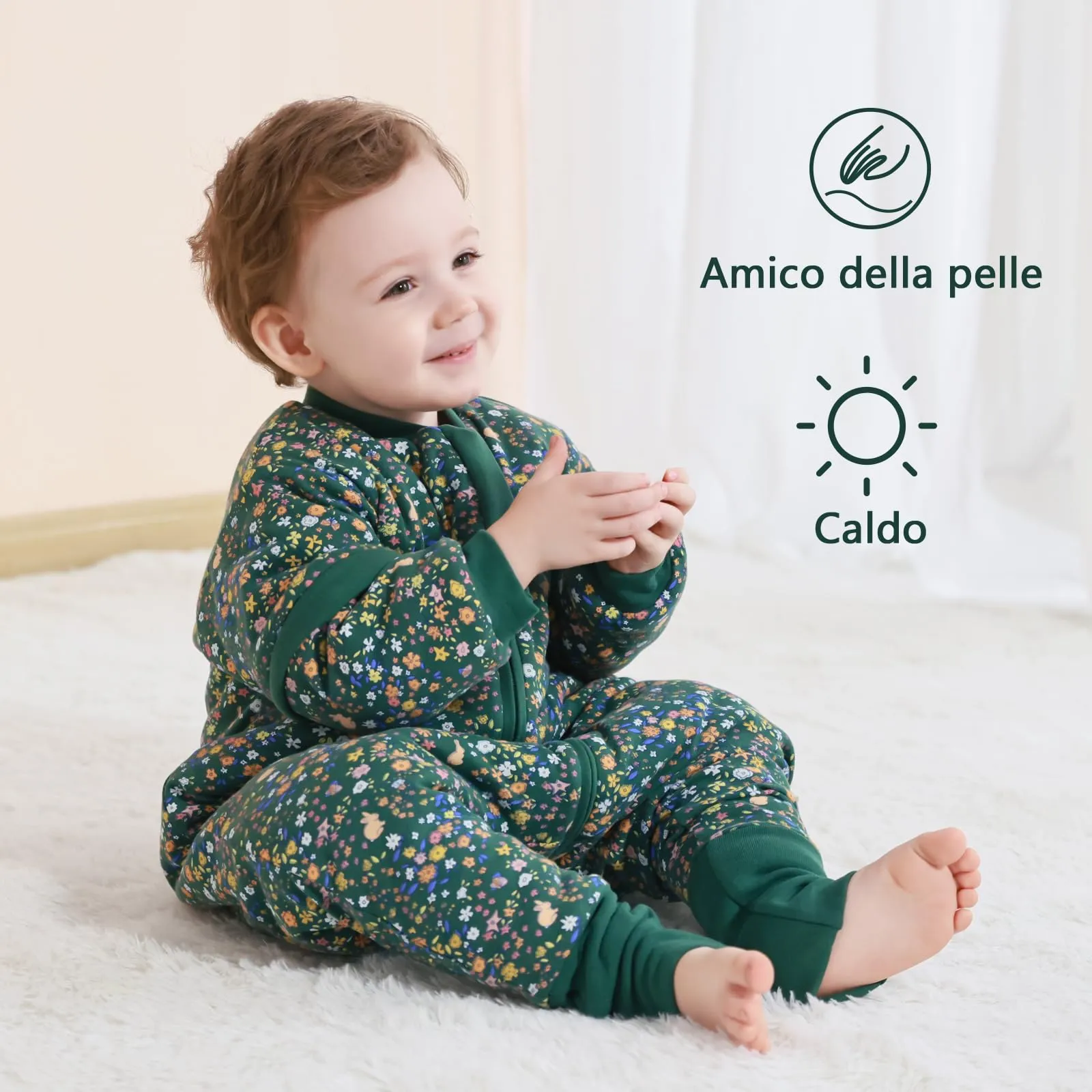 Mosebears Sacco Nanna con Gambe 2.5 Tog per Bambini, Foderato Invernale con Maniche Staccabili, Unisex - immagine 2