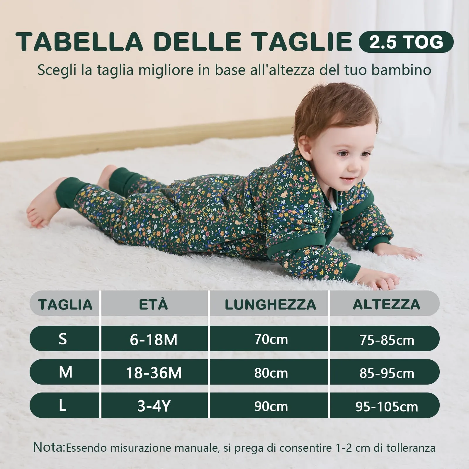 Mosebears Sacco Nanna con Gambe 2.5 Tog per Bambini, Foderato Invernale con Maniche Staccabili, Unisex - immagine 6