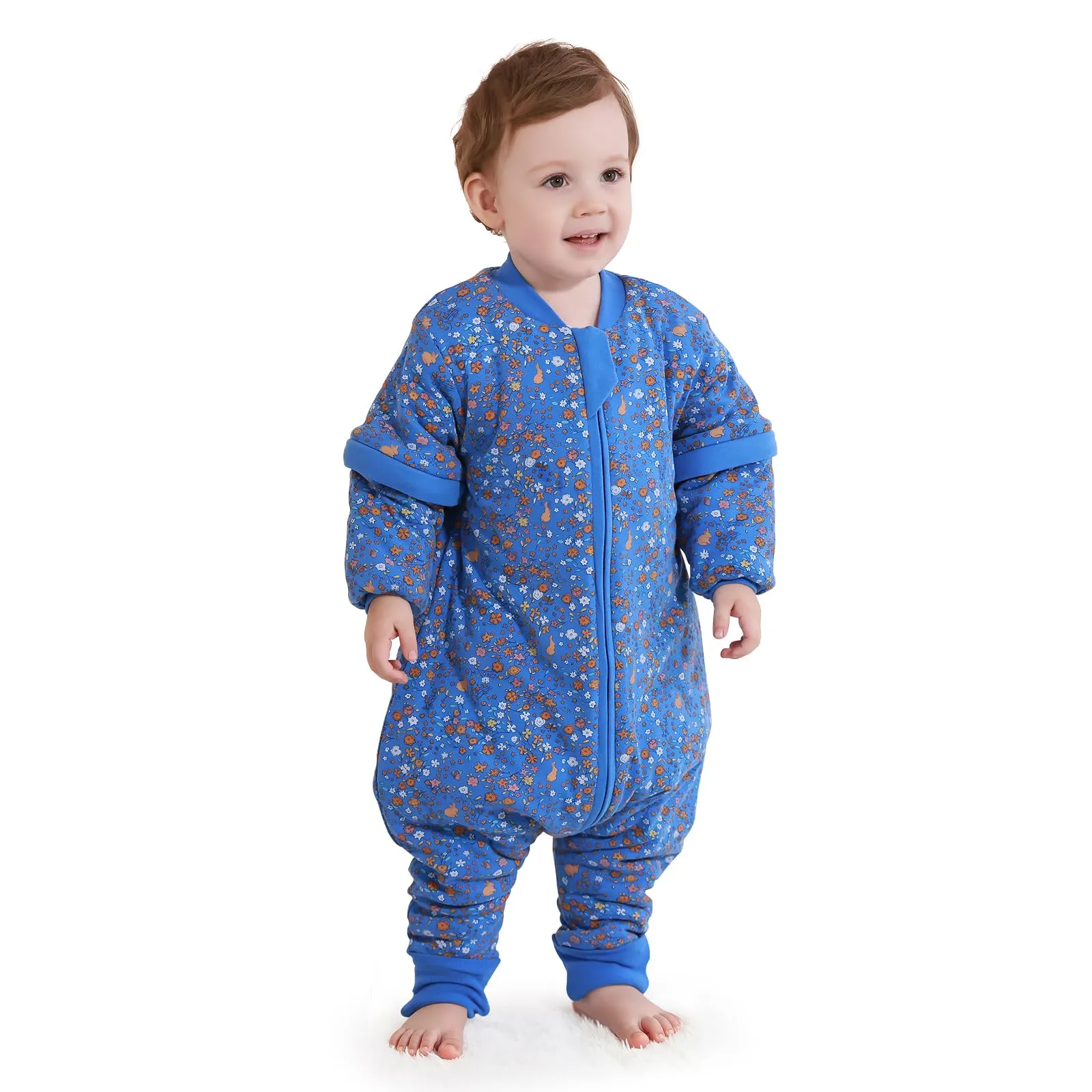 Mosebears Sacco Nanna con Gambe 2.5 Tog per Bambini, Foderato Invernale con Maniche Staccabili, Unisex, Blu, 3-4 Anni - immagine 1