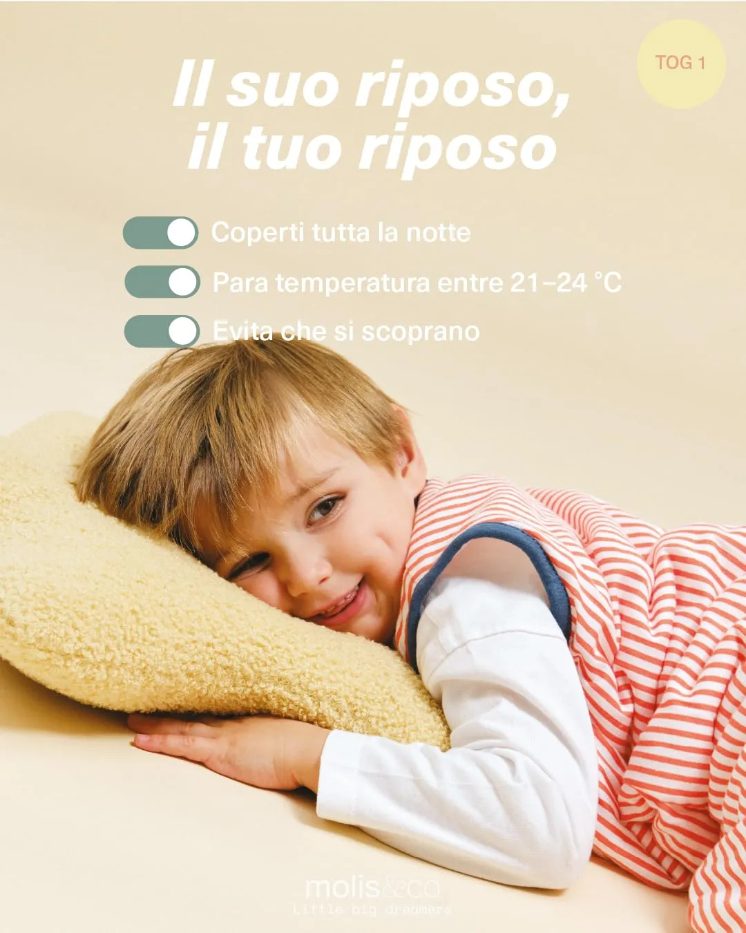 molis&co Sacco Nanna con piedini e calze, 1 TOG, 100% Cotone Oeko-TEX 100, Sailor Orange, 3 anni - immagine 5