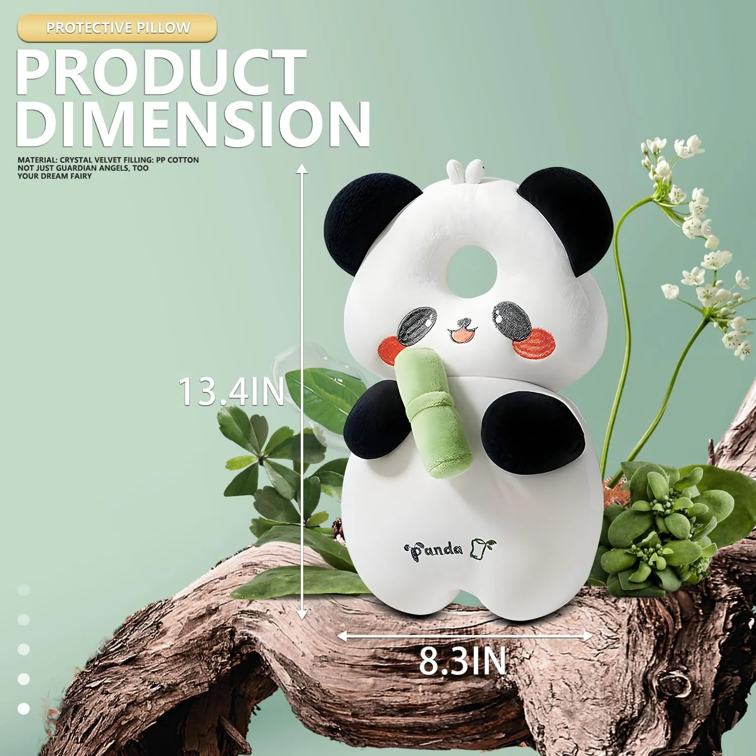 Bambebe Cuscino Anticaduta Protezione Testa per Neonato e Bambini, Zainetto Regolabile Primi Passi (Panda) - immagine 2