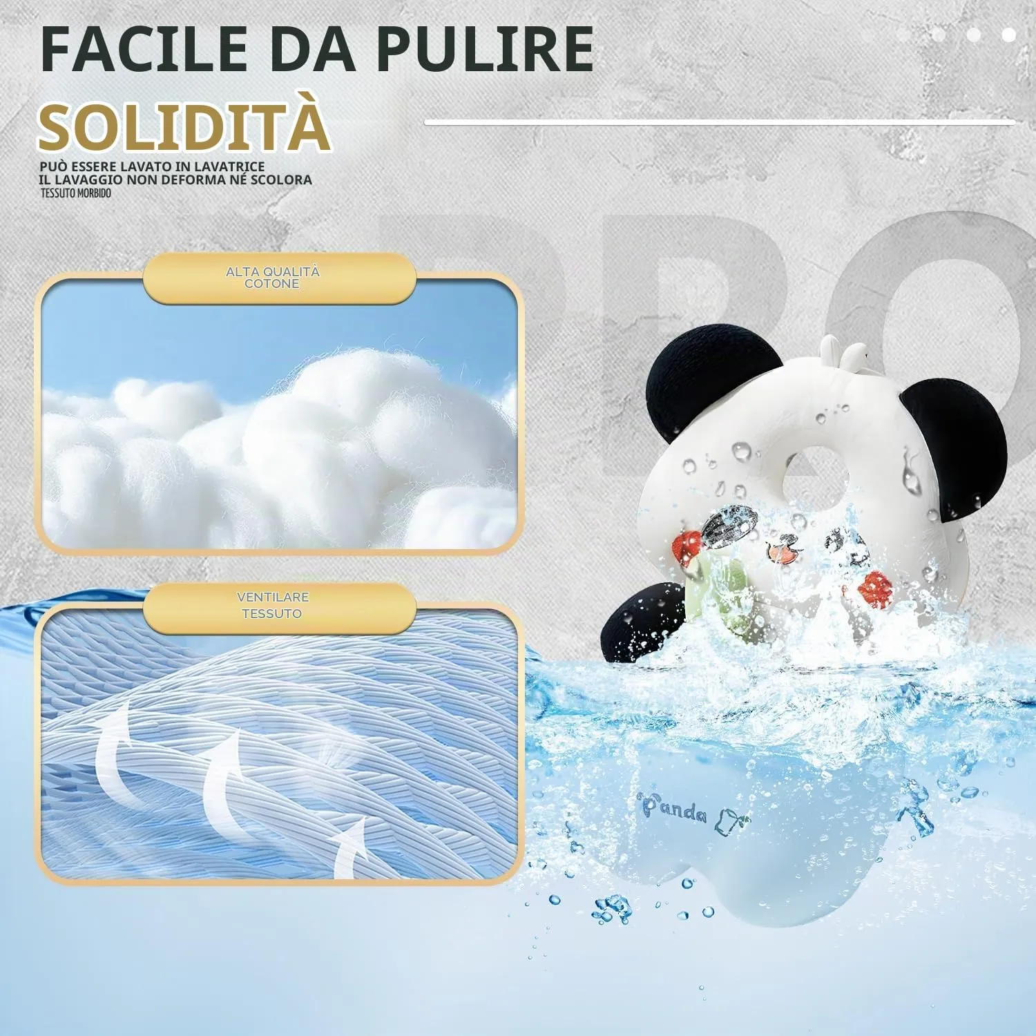 Bambebe Cuscino Anticaduta Protezione Testa per Neonato e Bambini, Zainetto Regolabile Primi Passi (Panda) - immagine 6