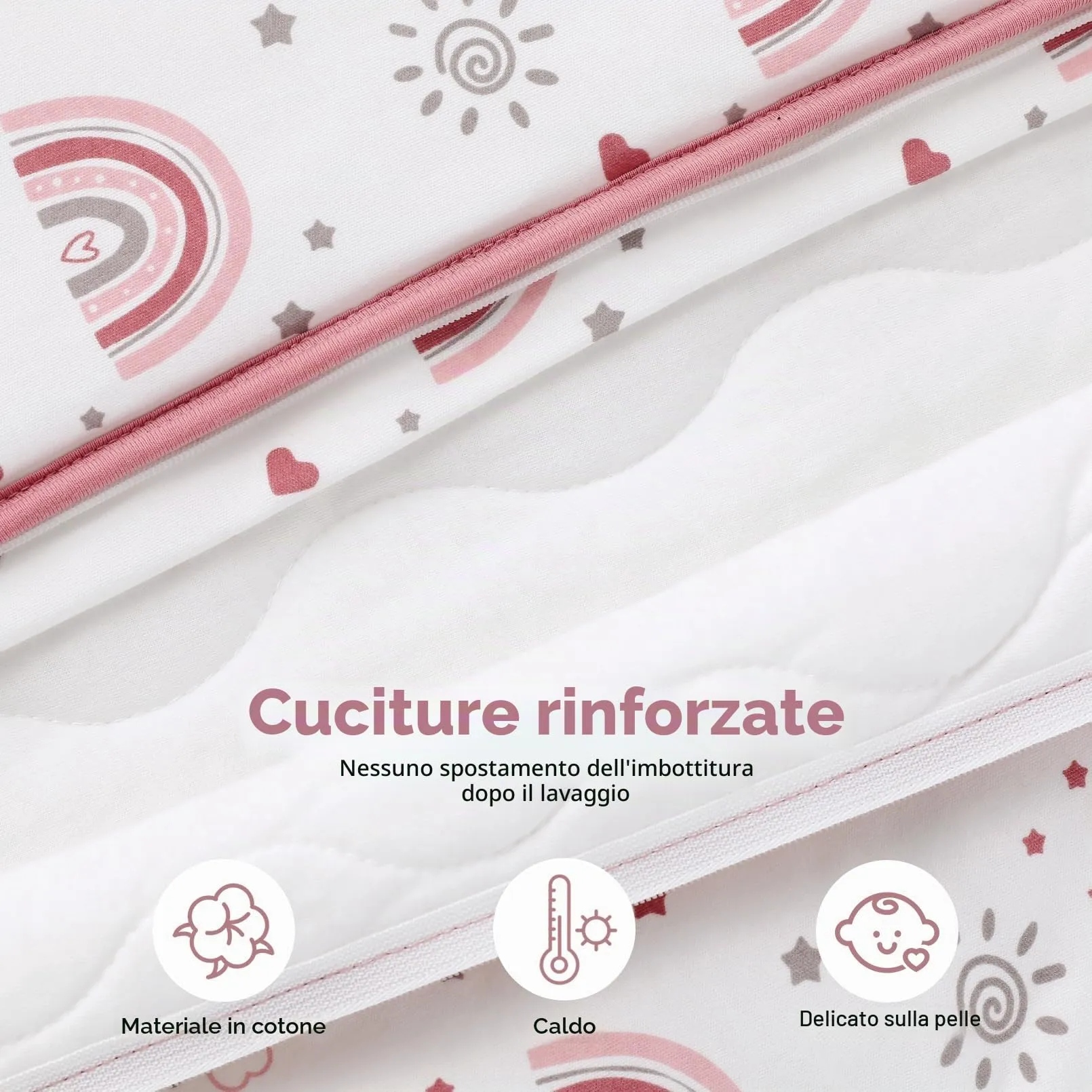 FIEMOL Sacco Nanna Invernale 2.5 Tog, Cotone Traspirante, 12-18 Mesi, Arcobaleno - immagine 4