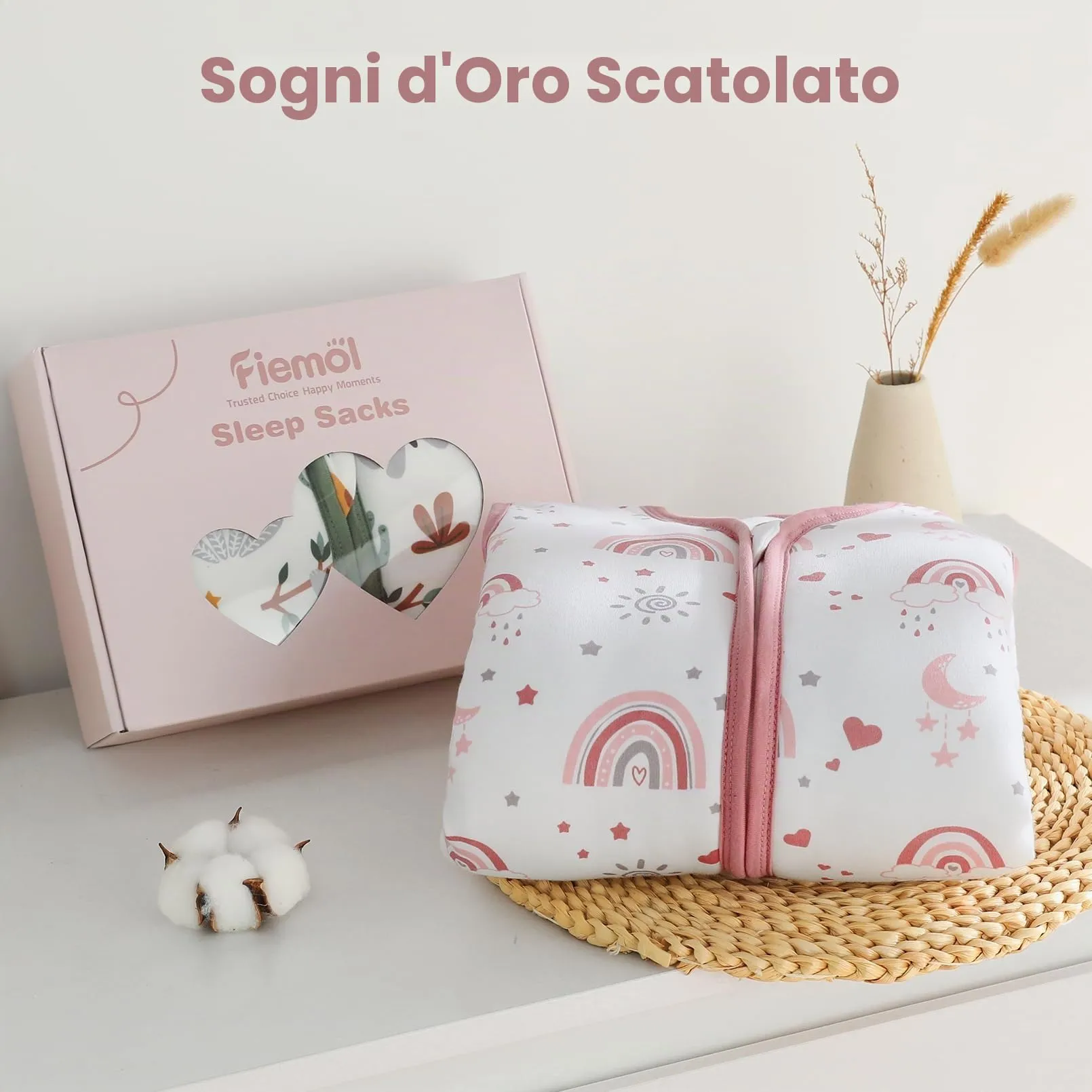 FIEMOL Sacco Nanna Invernale 2.5 Tog, Cotone Traspirante, 12-18 Mesi, Arcobaleno - immagine 6