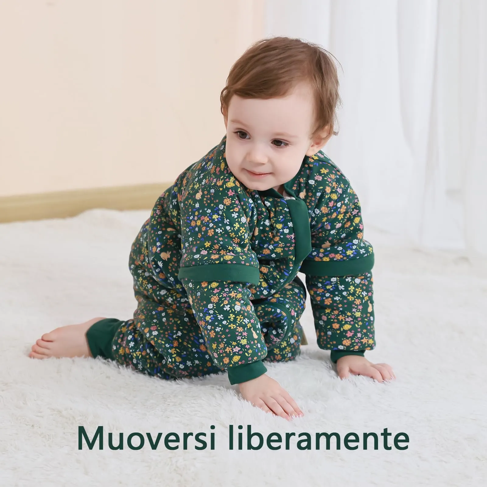 Mosebears Sacco nanna con gambe 2.5 Tog per bambini, foderato invernale con maniche staccabili, unisex - immagine 3