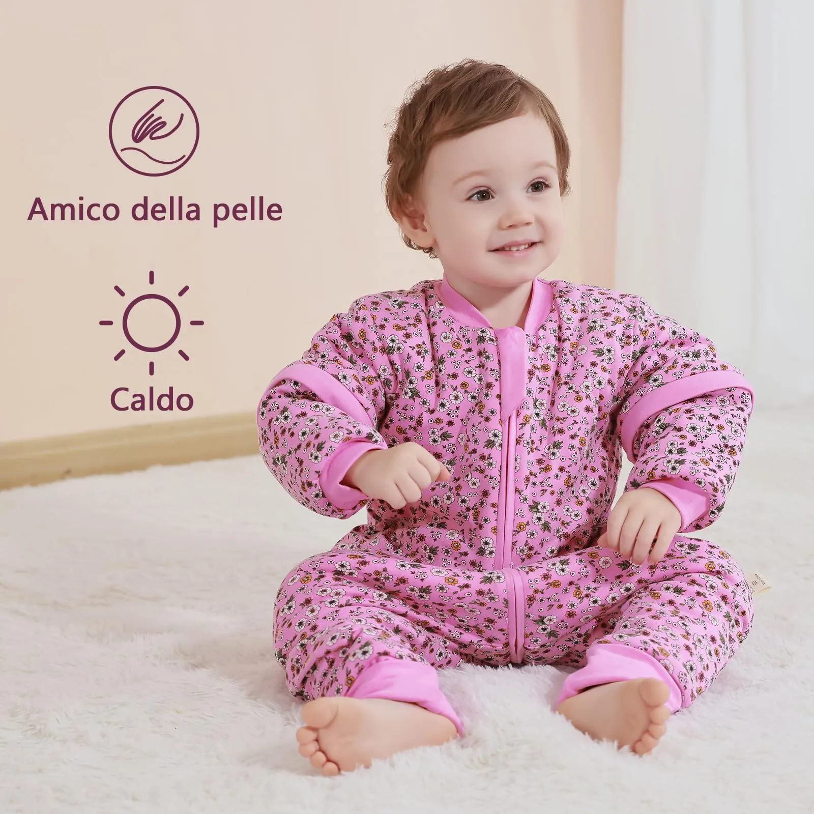 Mosebears Sacco Nanna con Gambe 2.5 Tog per Bambini, Foderato Invernale con Maniche Staccabili, Unisex - immagine 2