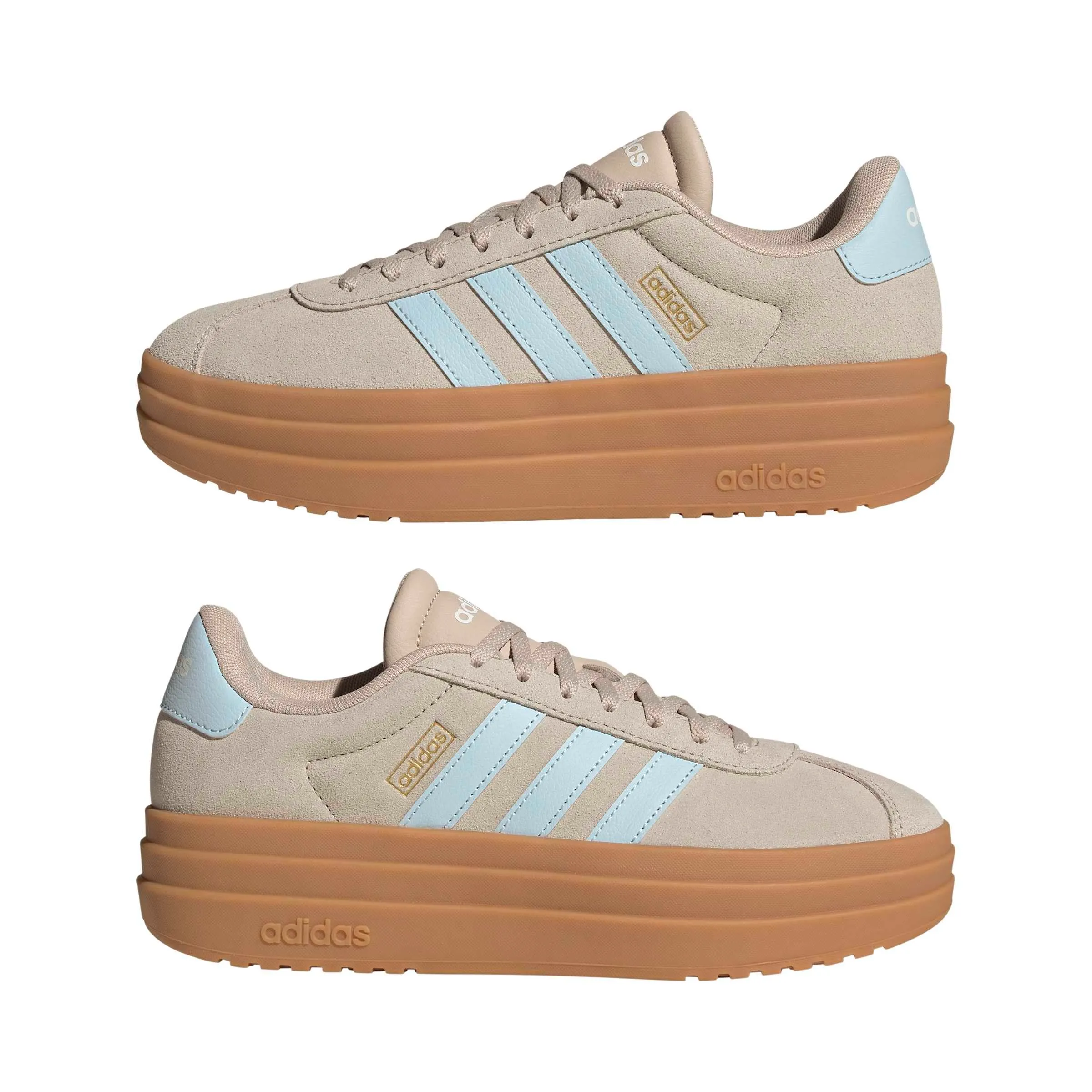 adidas VL Court Bold Shoes - Wonder Beige/Ice Blue/Gold Met. - 38 2/3 EU - immagine 6