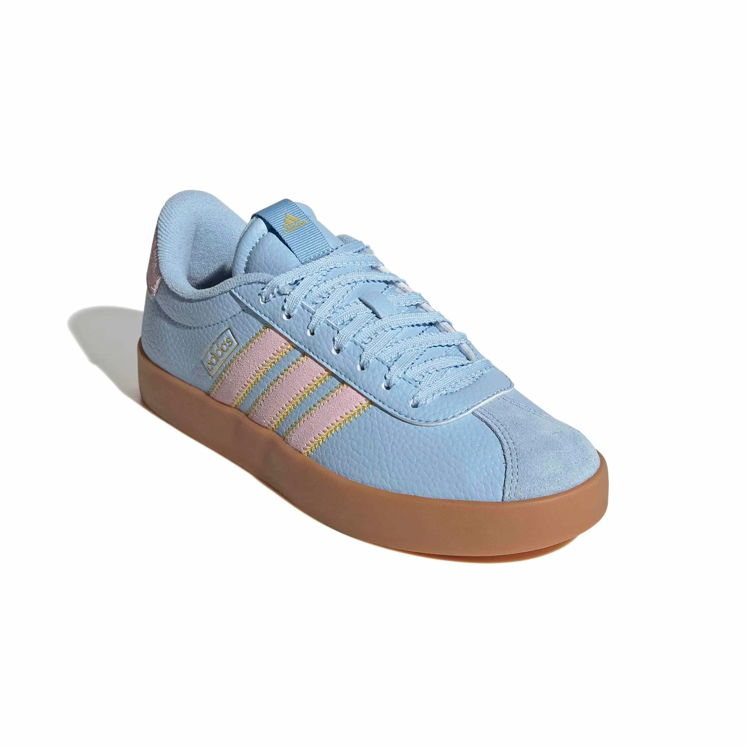 adidas VL Court 3.0 Shoes, Clear Sky/Clear Pink/Gold Met, 43 1/3 EU - immagine 6