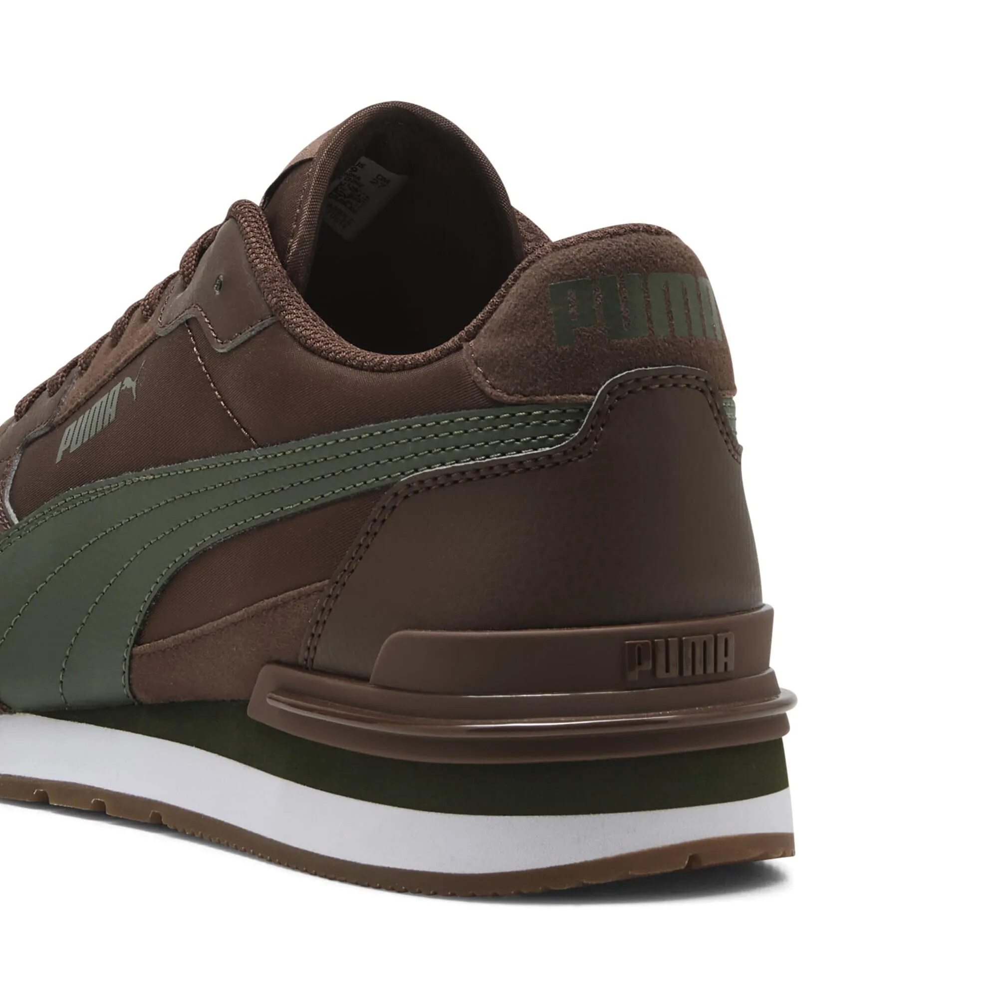 PUMA ST Runner v4 Nylon Sneakers - Chestnut Brown Moss Veil White Gum Green - 48 EU - immagine 3