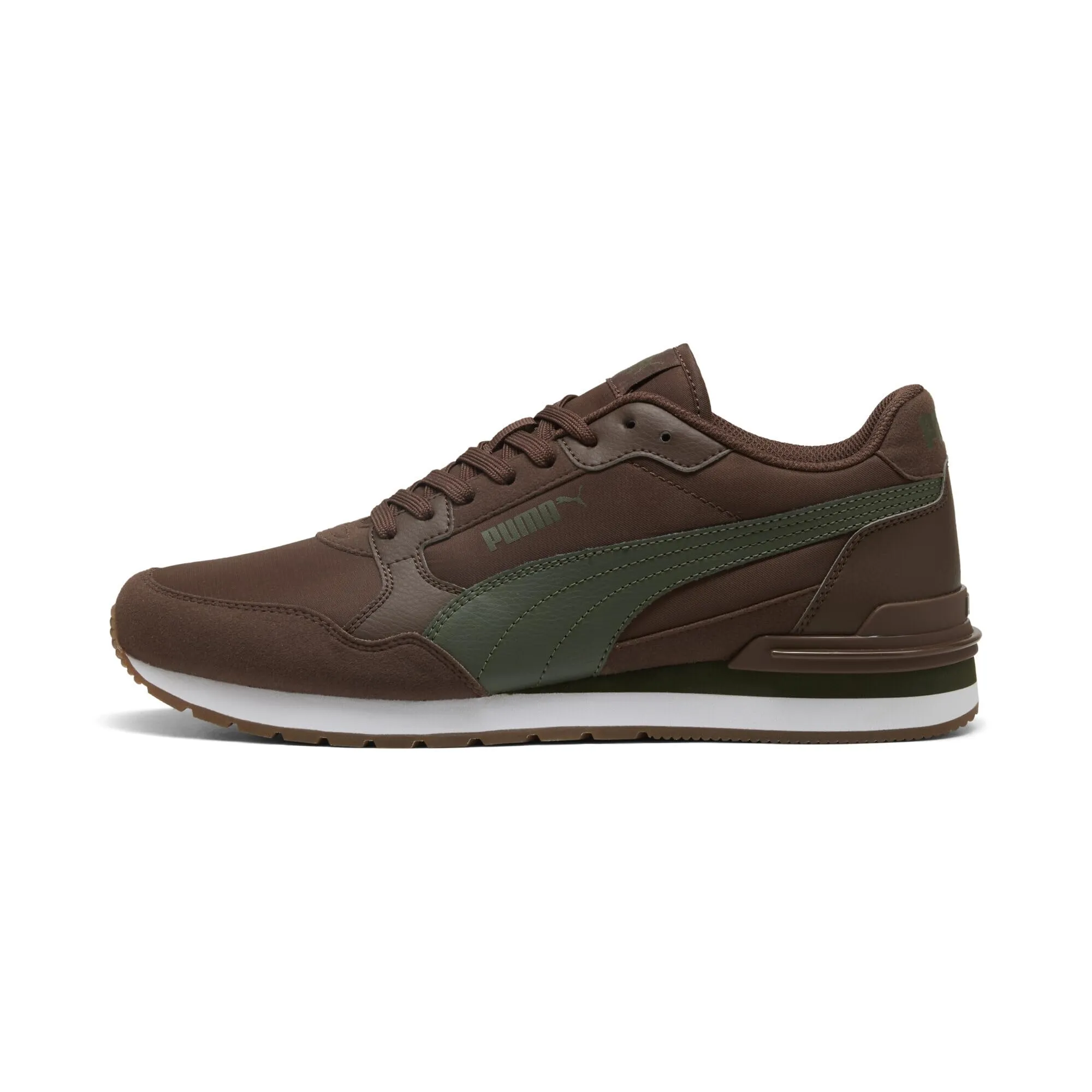PUMA ST Runner v4 Nylon Sneakers, Chestnut Brown Moss Veil White Gum Green, 40.5 EU - immagine 4