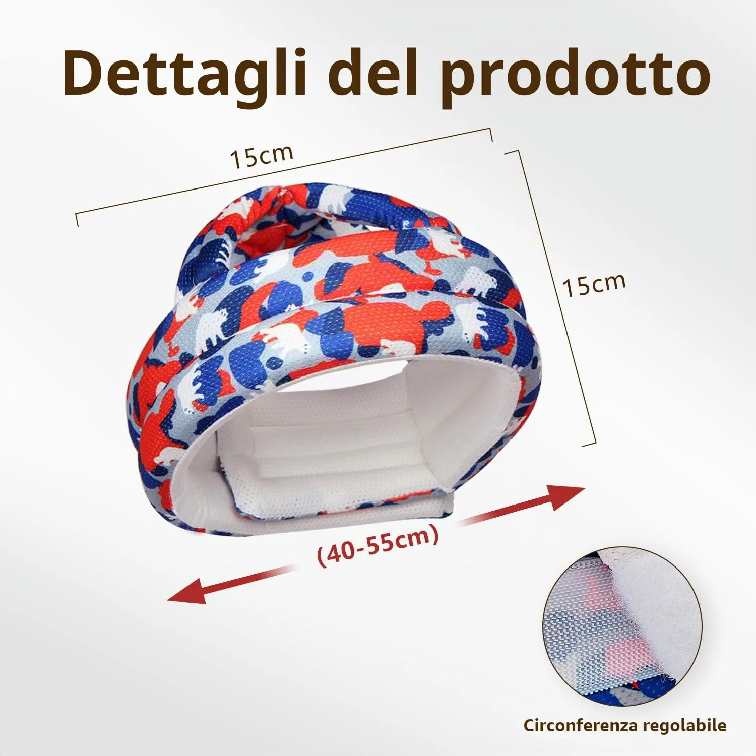 JUNUNDJING Caschetto Primi Passi per Bambini 6-36 Mesi, Orso Blu - immagine 2