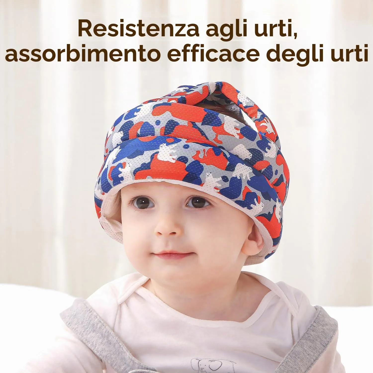JUNUNDJING Caschetto Primi Passi per Bambini 6-36 Mesi, Orso Blu - immagine 7