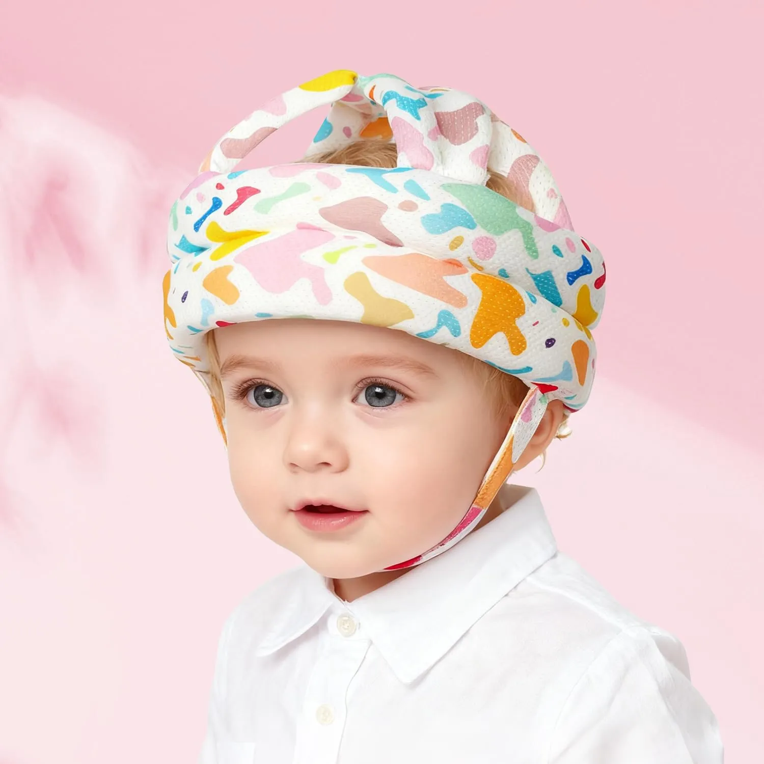 JUNUNDJING Caschetto Primi Passi per Bambini da 6 a 36 Mesi, Caramelle Arcobaleno - immagine 1