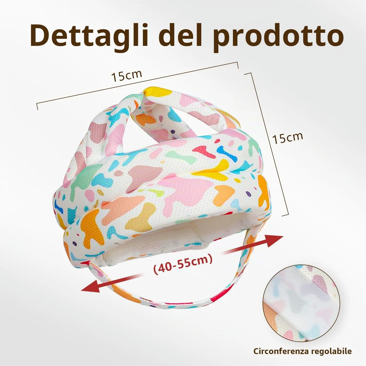 JUNUNDJING Caschetto Primi Passi per Bambini da 6 a 36 Mesi, Caramelle Arcobaleno - immagine 2
