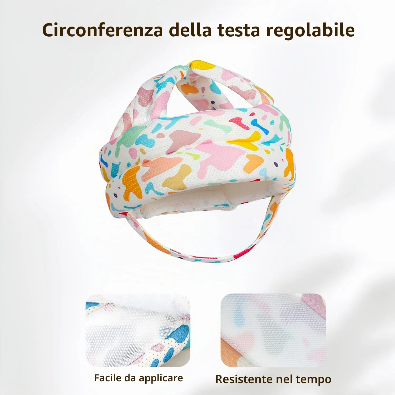 JUNUNDJING Caschetto Primi Passi per Bambini da 6 a 36 Mesi, Caramelle Arcobaleno - immagine 4