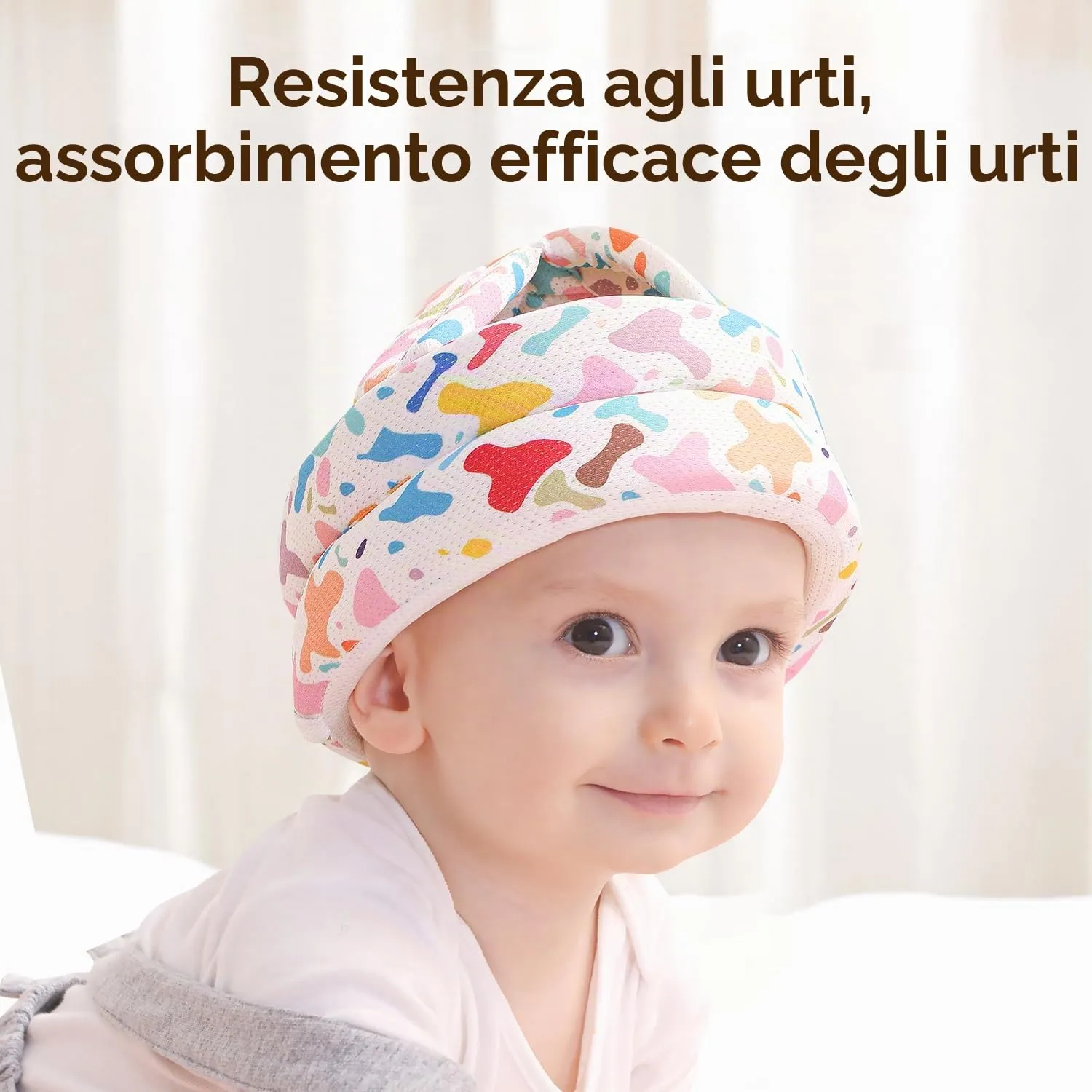 JUNUNDJING Caschetto Primi Passi per Bambini da 6 a 36 Mesi, Caramelle Arcobaleno - immagine 7
