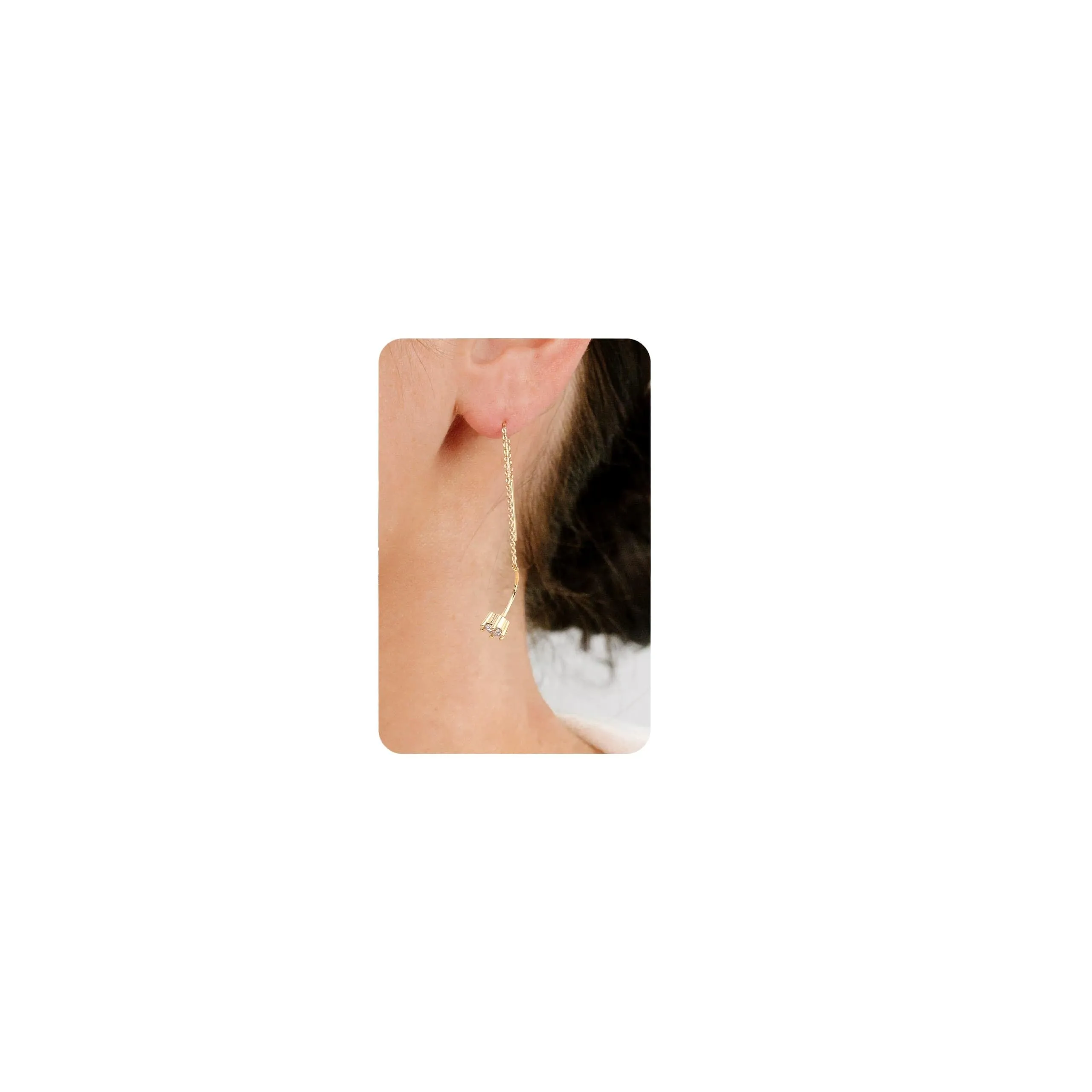 BodyBonita Orecchini Pendenti Donna in Argento Sterling 925 e Zirconia Cubica, Placcati in Oro 16K - immagine 1