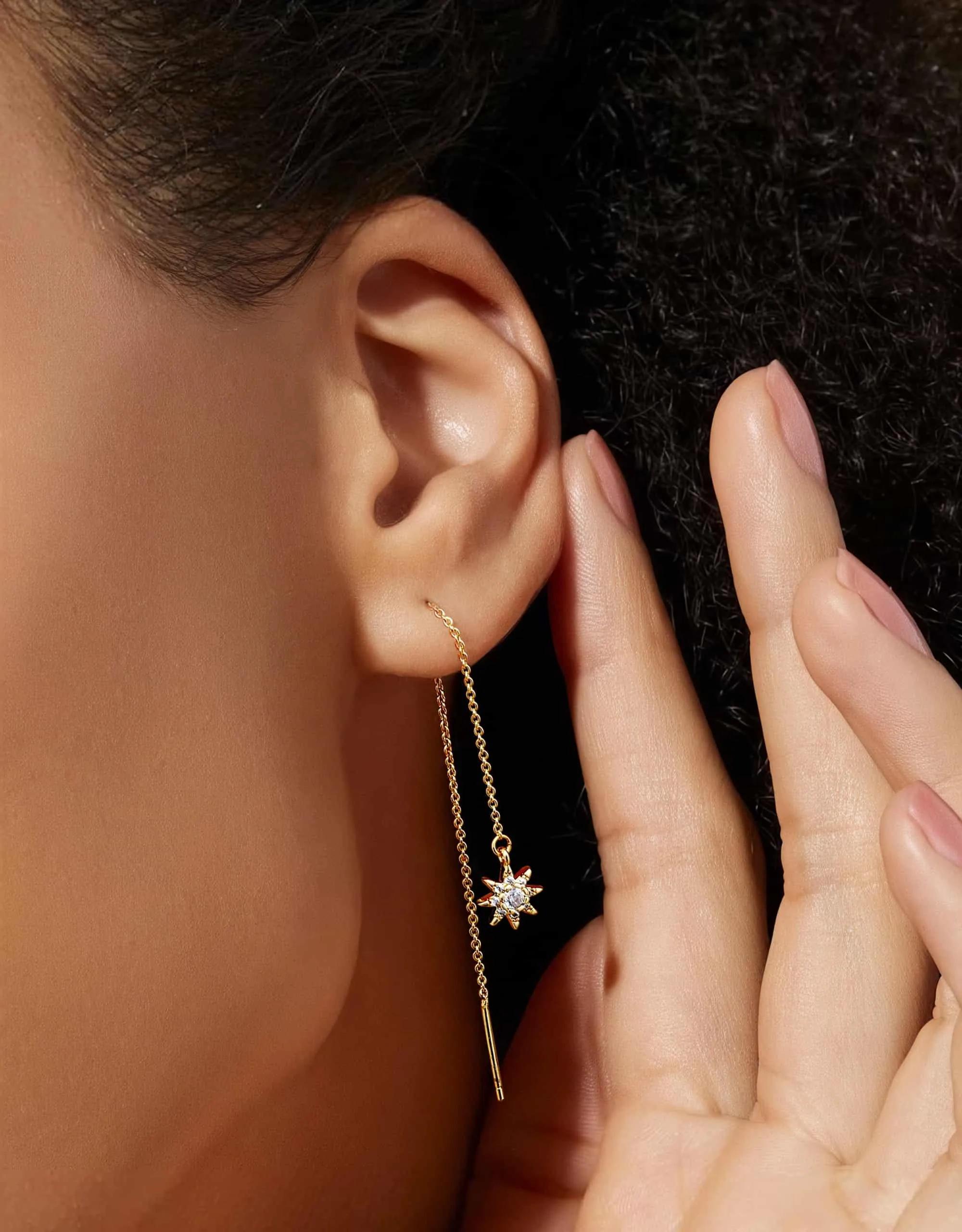 BodyBonita Orecchini Pendenti Donna con Sole in Argento Sterling 925 Placcati in Oro 16K - immagine 5