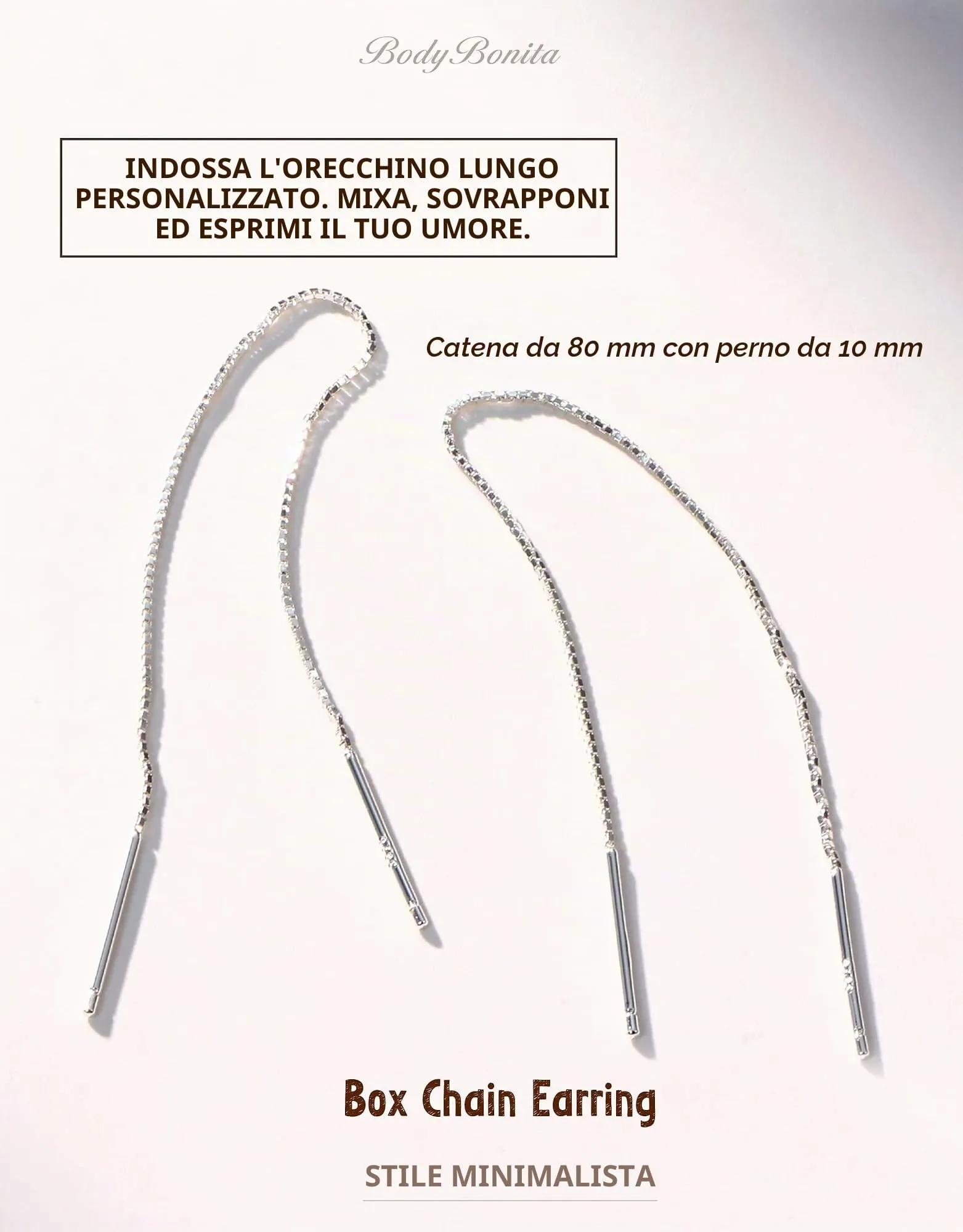 BodyBonita Orecchini Pendenti in Argento Sterling S925 per Donna - immagine 2