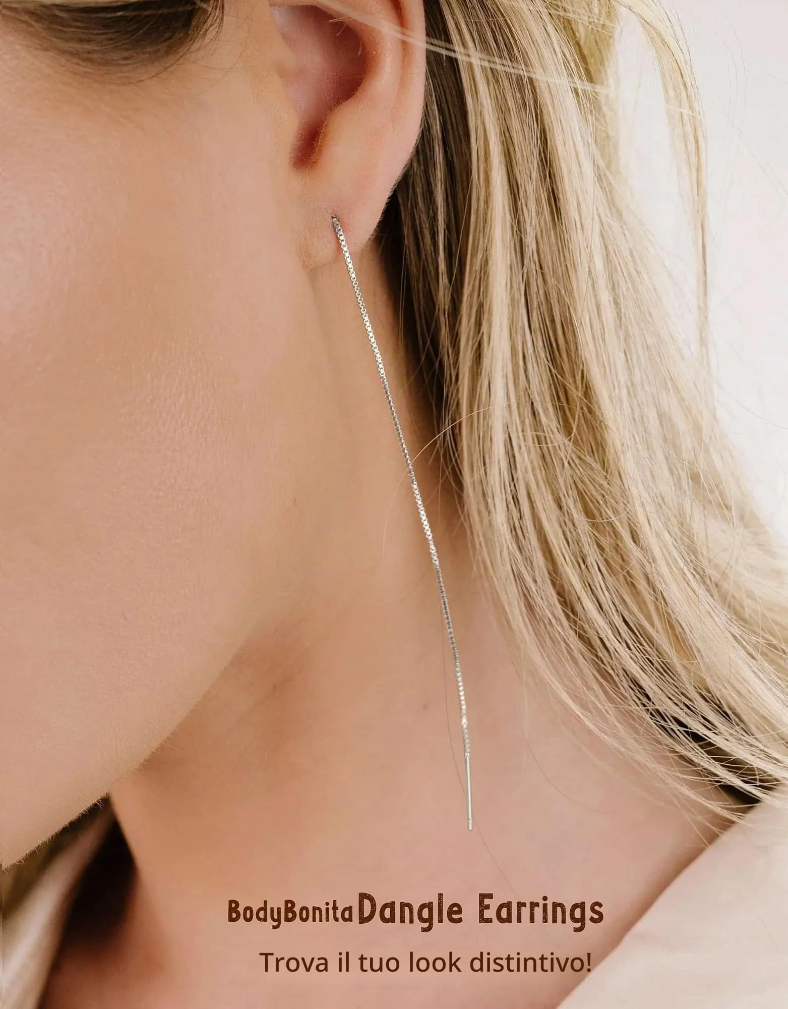 BodyBonita Orecchini Pendenti in Argento Sterling S925 per Donna - immagine 3