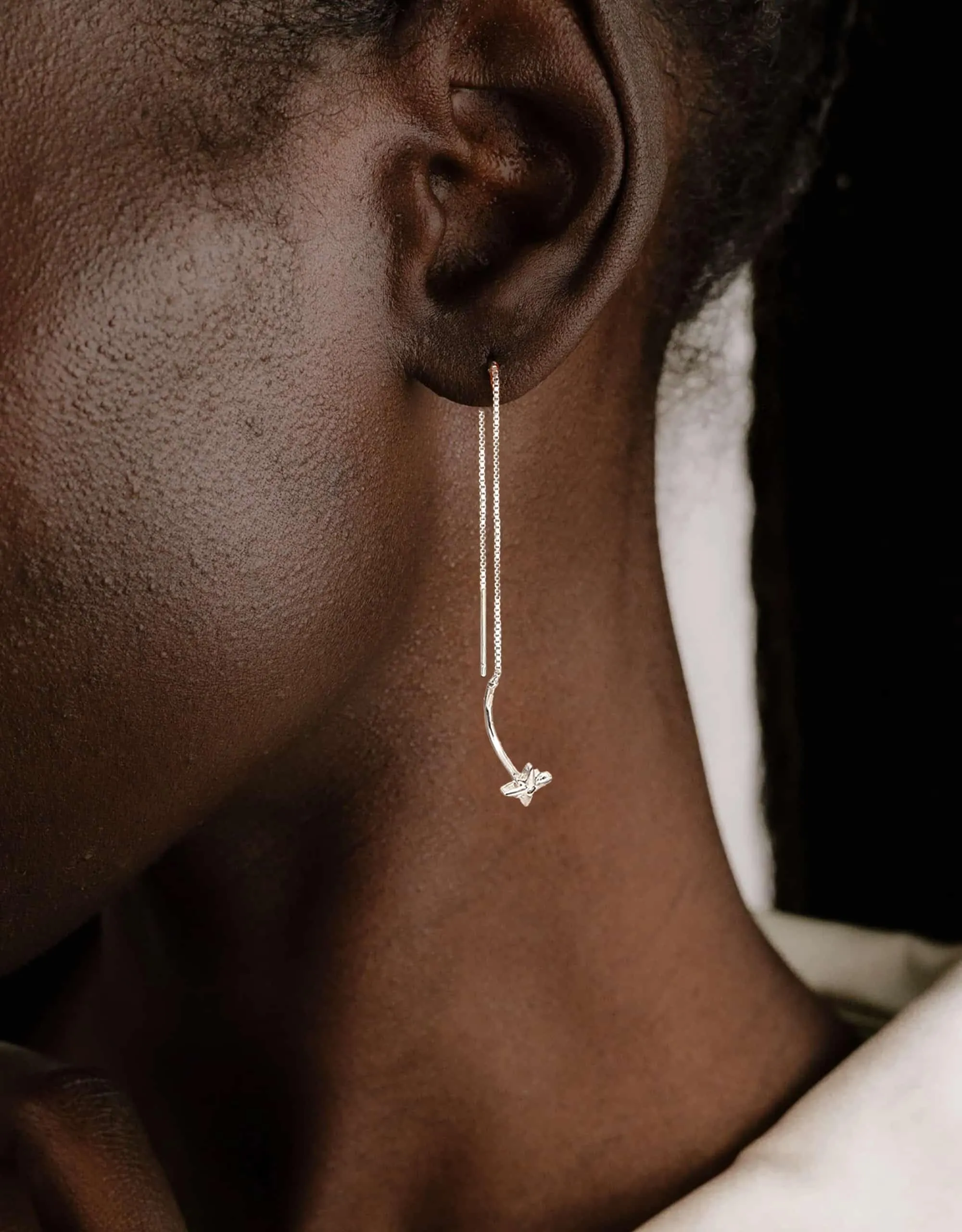 BodyBonita Orecchini Pendenti Donna in Argento Sterling 925 con Catena e Stella, Color Argento - immagine 6