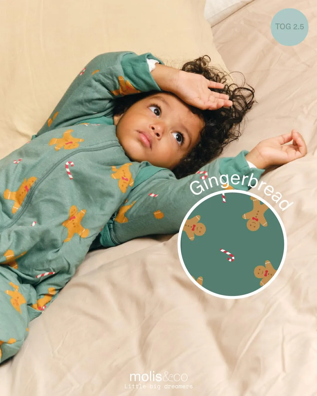 molis & co Sacco nanna per bambini con piedini, maniche e calzini rimovibili, 2,5 TOG, 100% cotone, 70 cm (1 anno) - immagine 5