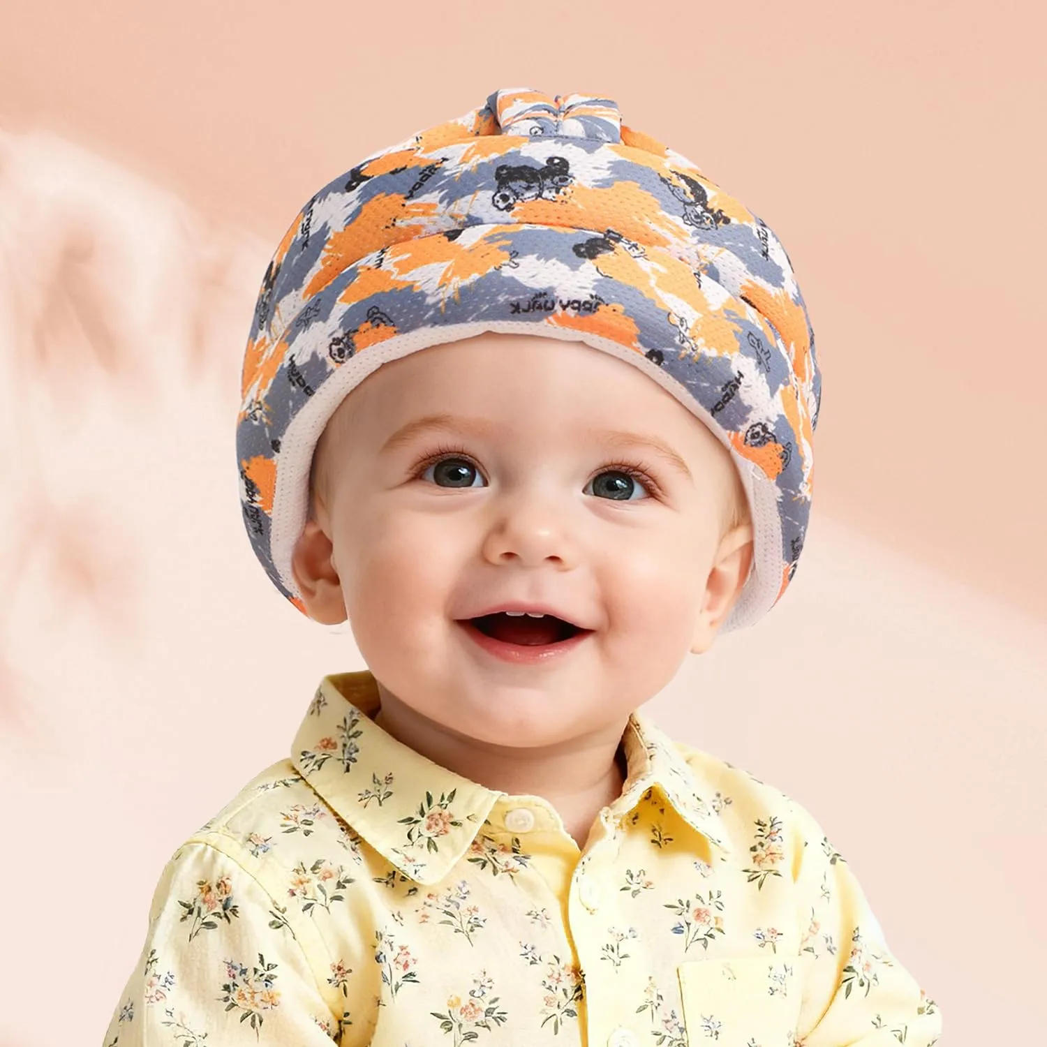 JUNUNDJING Caschetto Primi Passi per Bambini e Neonati 6-36 Mesi, Orso Felice - immagine 1