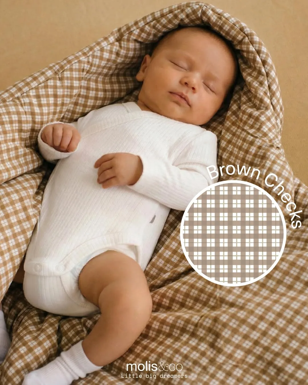 molis&co Sacco Passeggino Universale Invernale, Primavera e Autunno TOG 2.5, 100% Cotone OEKO-TEX 100 (Brown Checks) - immagine 5